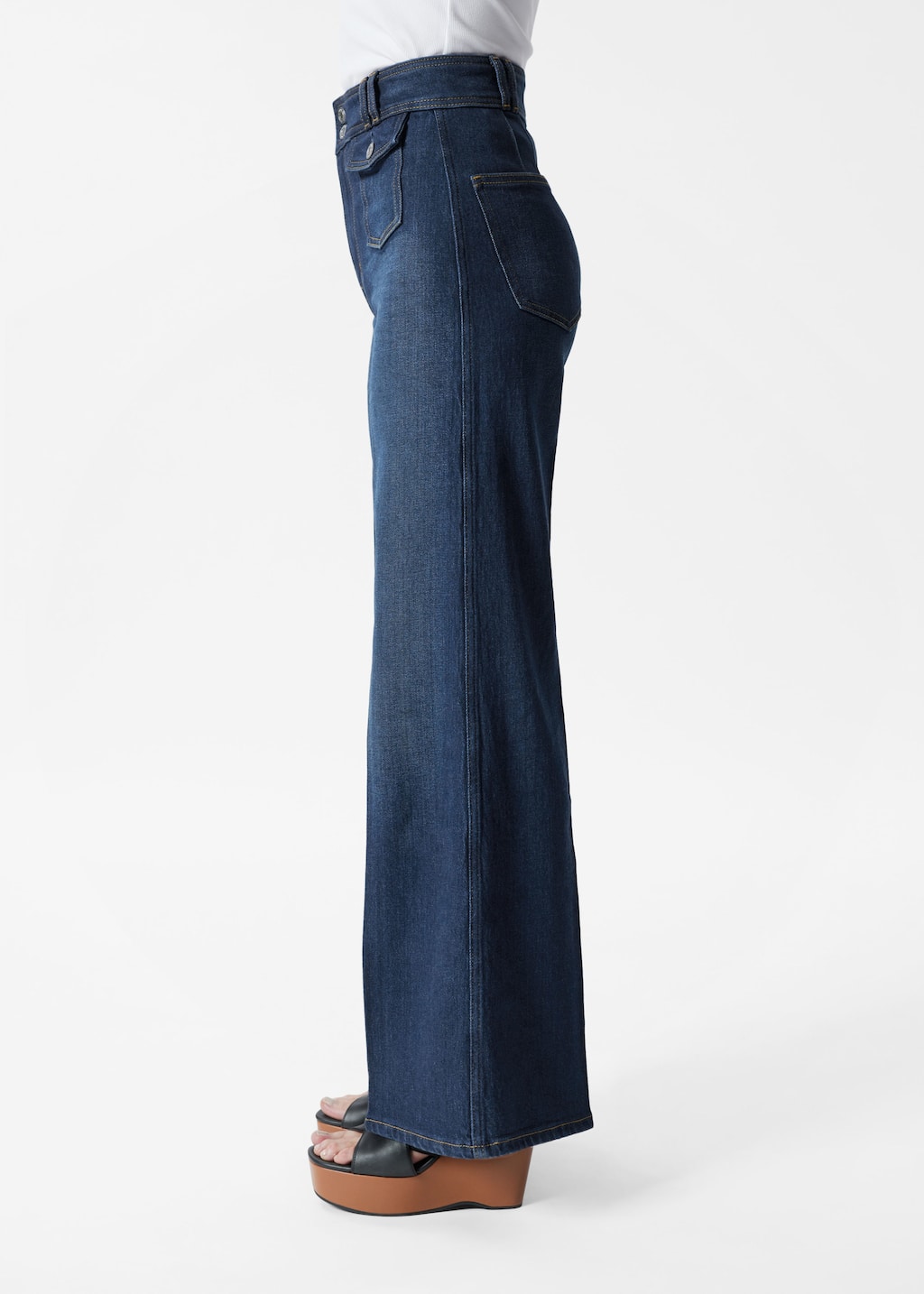 Image of Press-Crease Flared Jeans