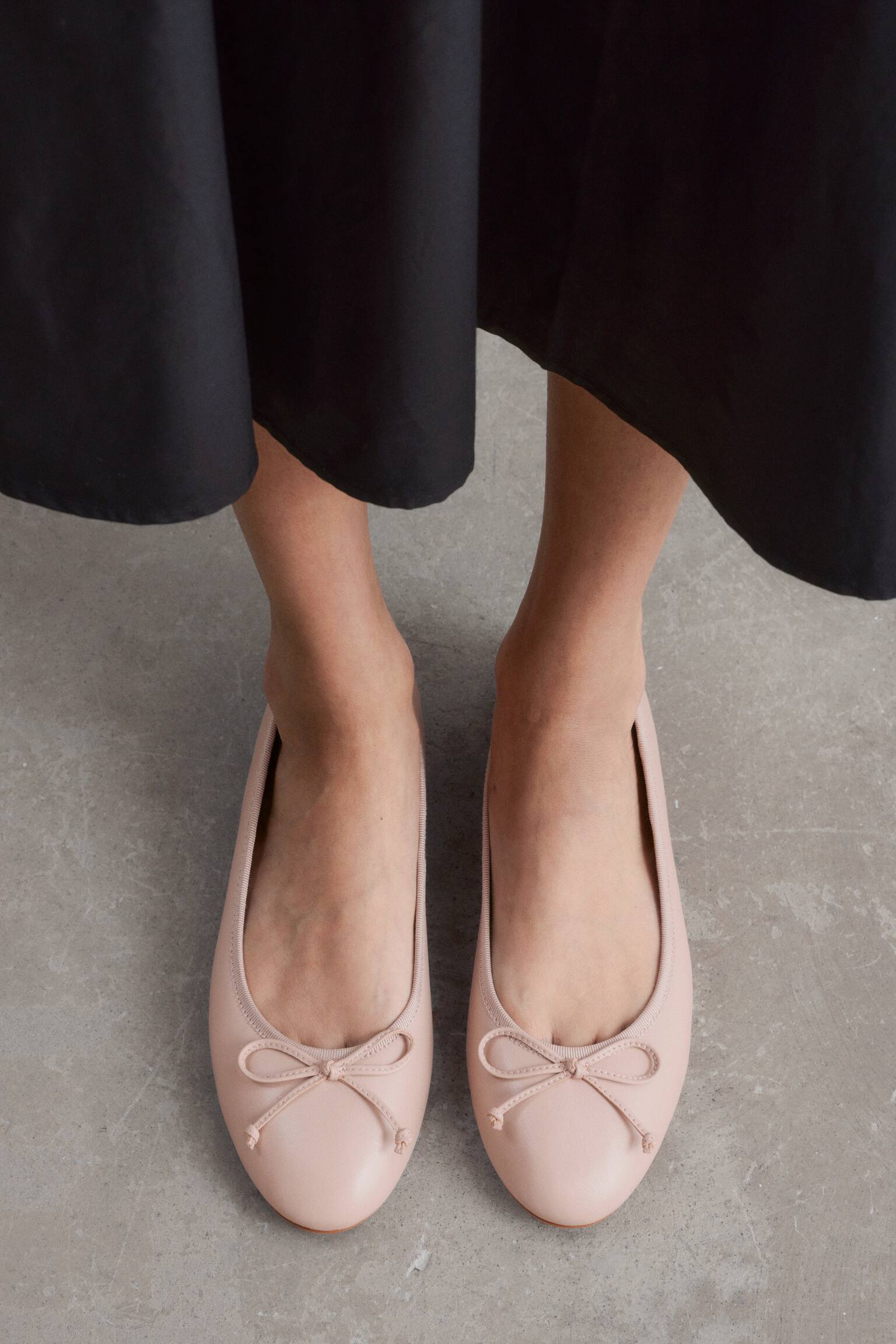 Leather Ballet Flats - Light Pink - 1