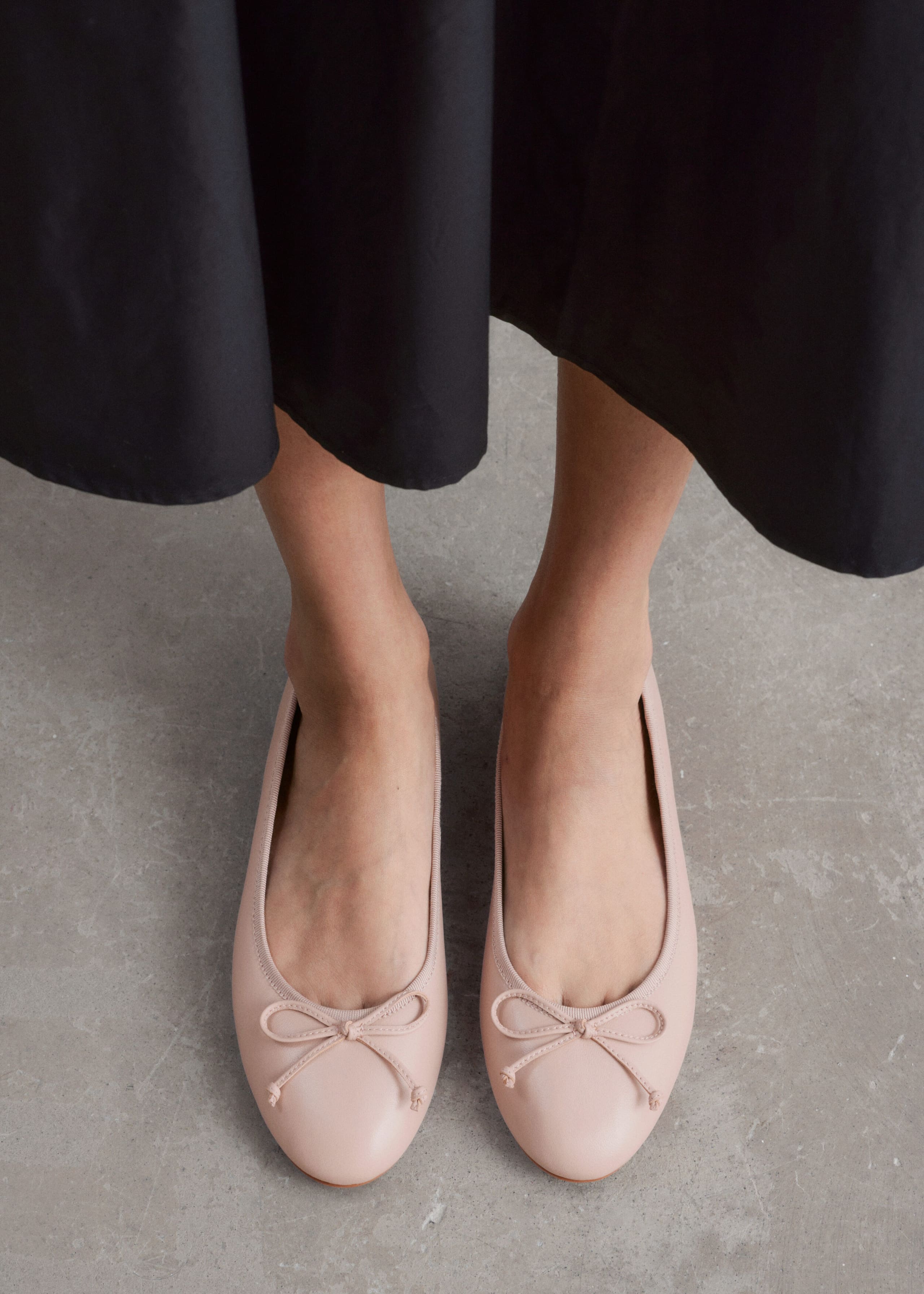 Leather Ballet Flats - Light Pink - Lookbook