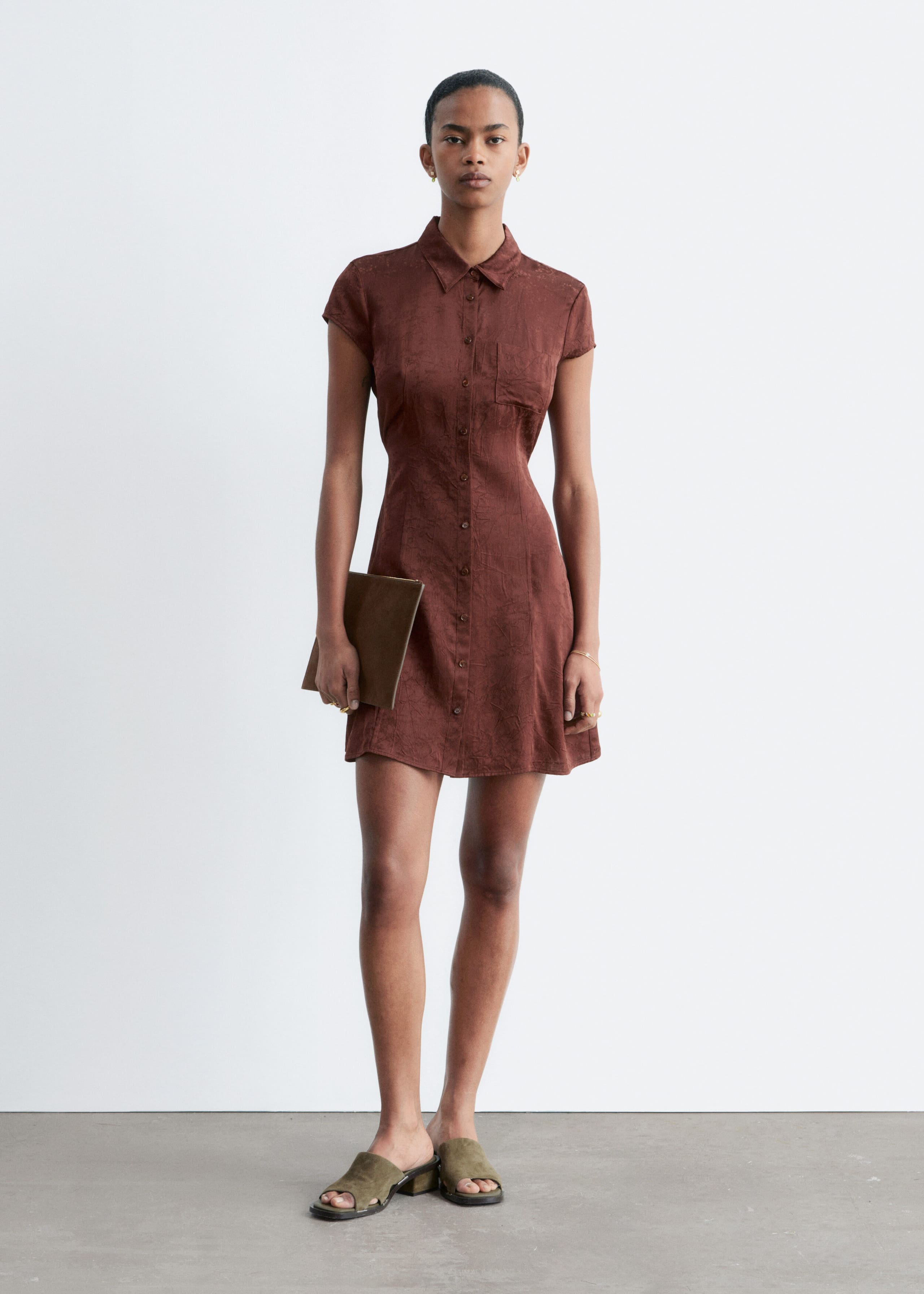 Image of Mini-Hemdblusenkleid aus Jacquard