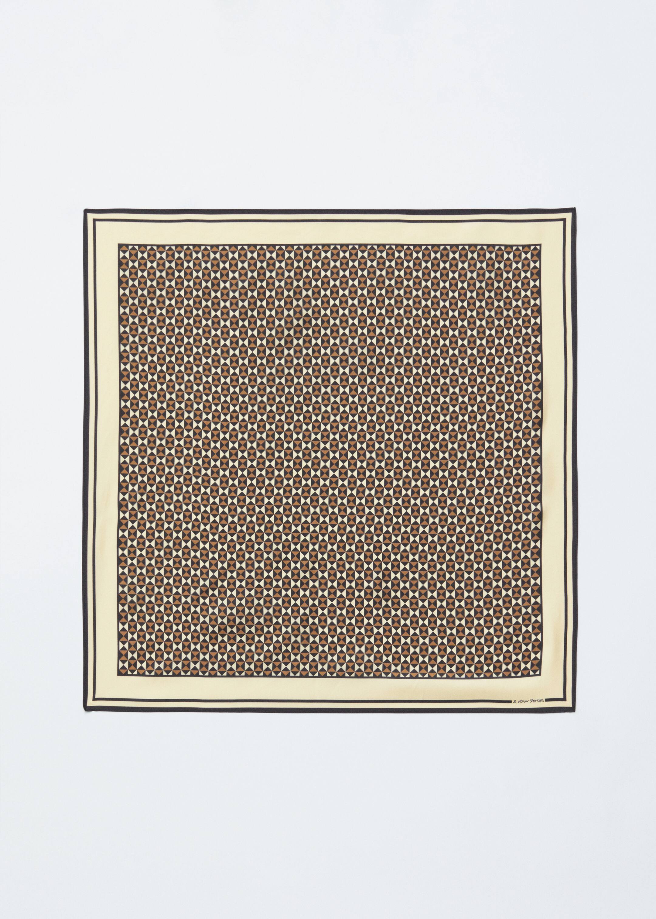 View larger image: Graphic-Print Square Silk Scarf - Brown Pattern - Ladies | H&M GB 4