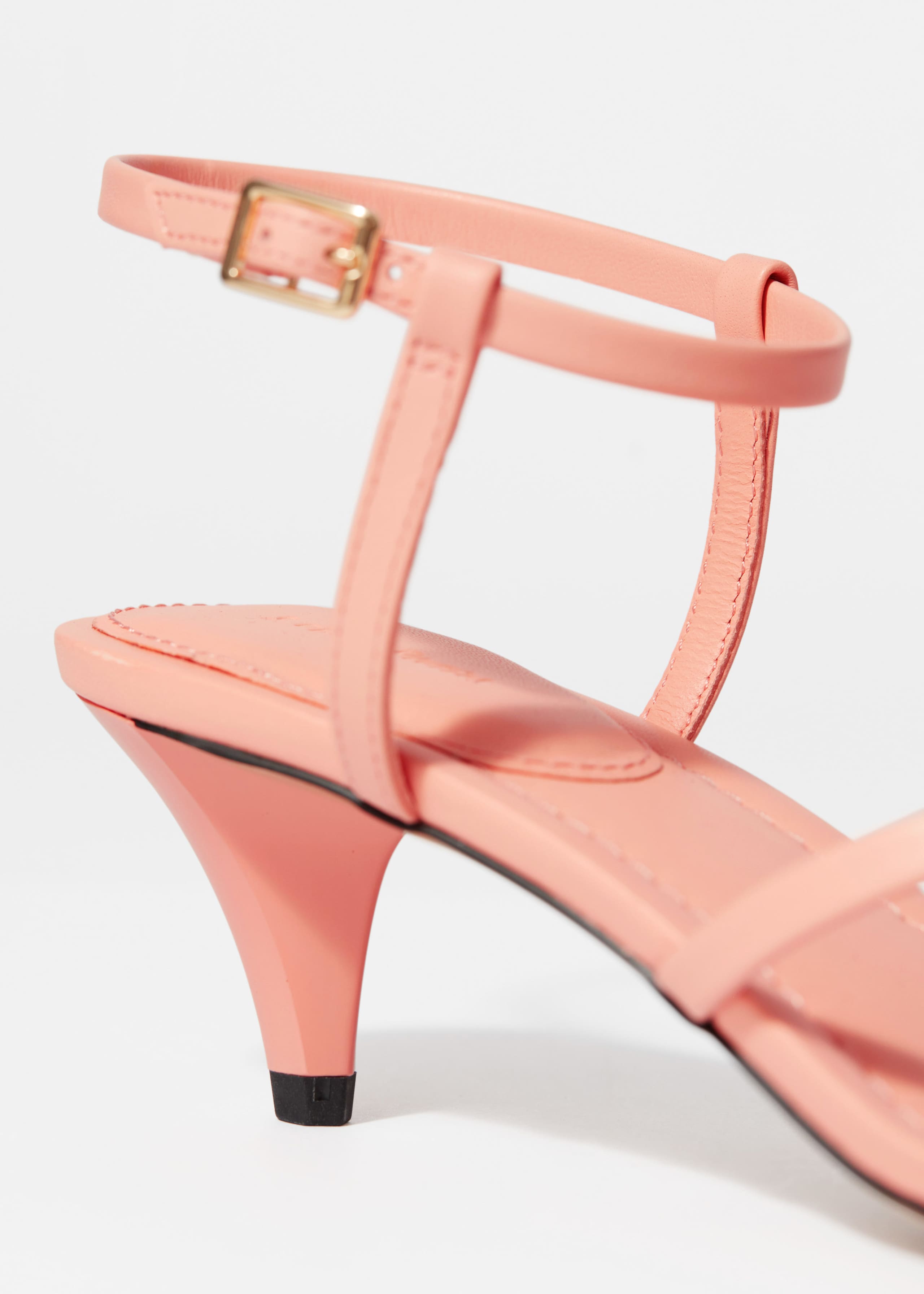 Image of Embellished Heeled Leather Sandals