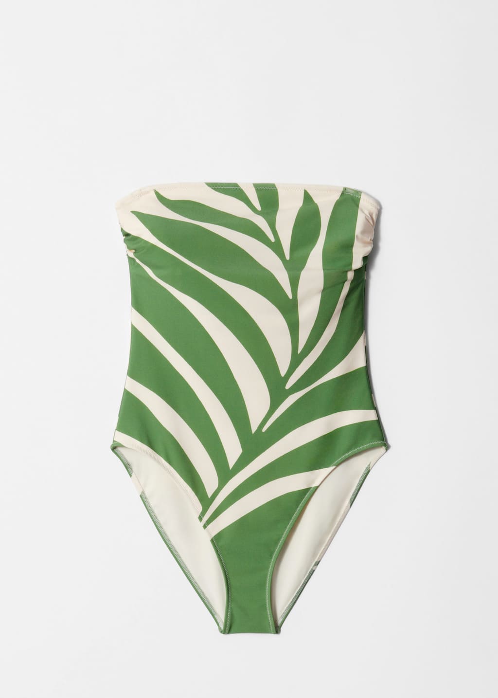 Traje de baño de tirantes - Estampado de hojas verdes - Bodegón