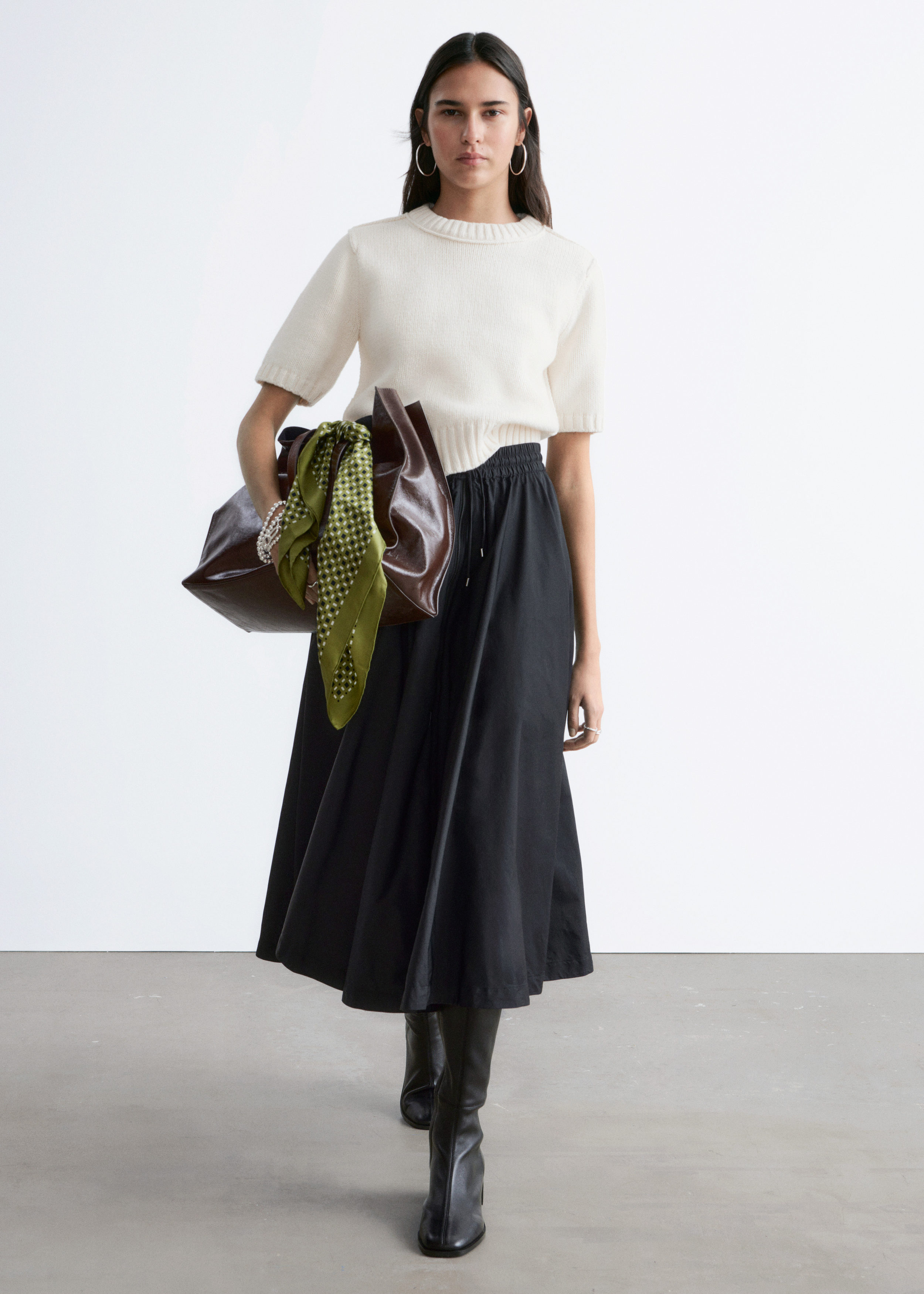 Rib-Knit T-shirt - White - Sweaters - & Other Stories US