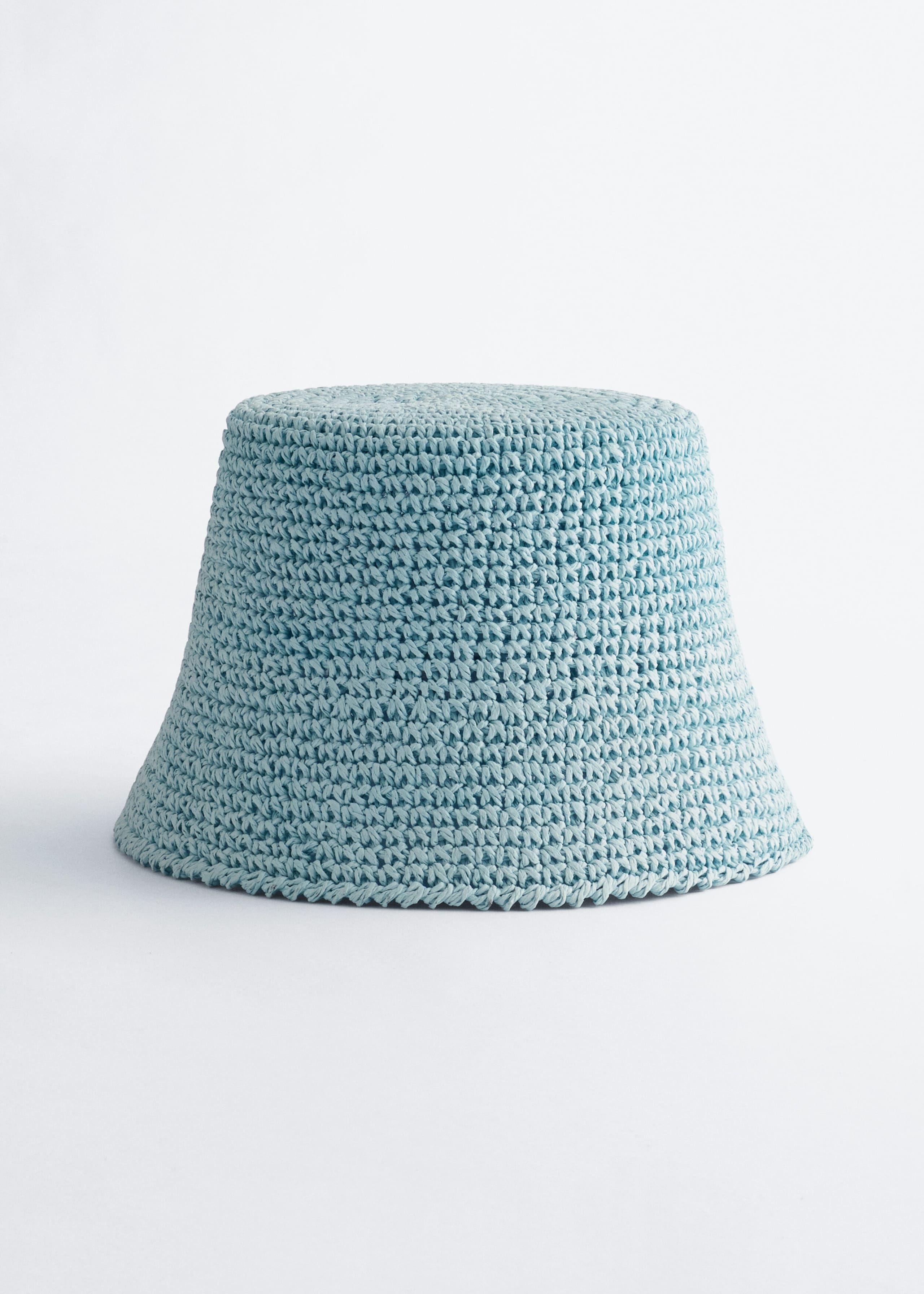 Woven Straw Hat - Light Turquoise - Still Life