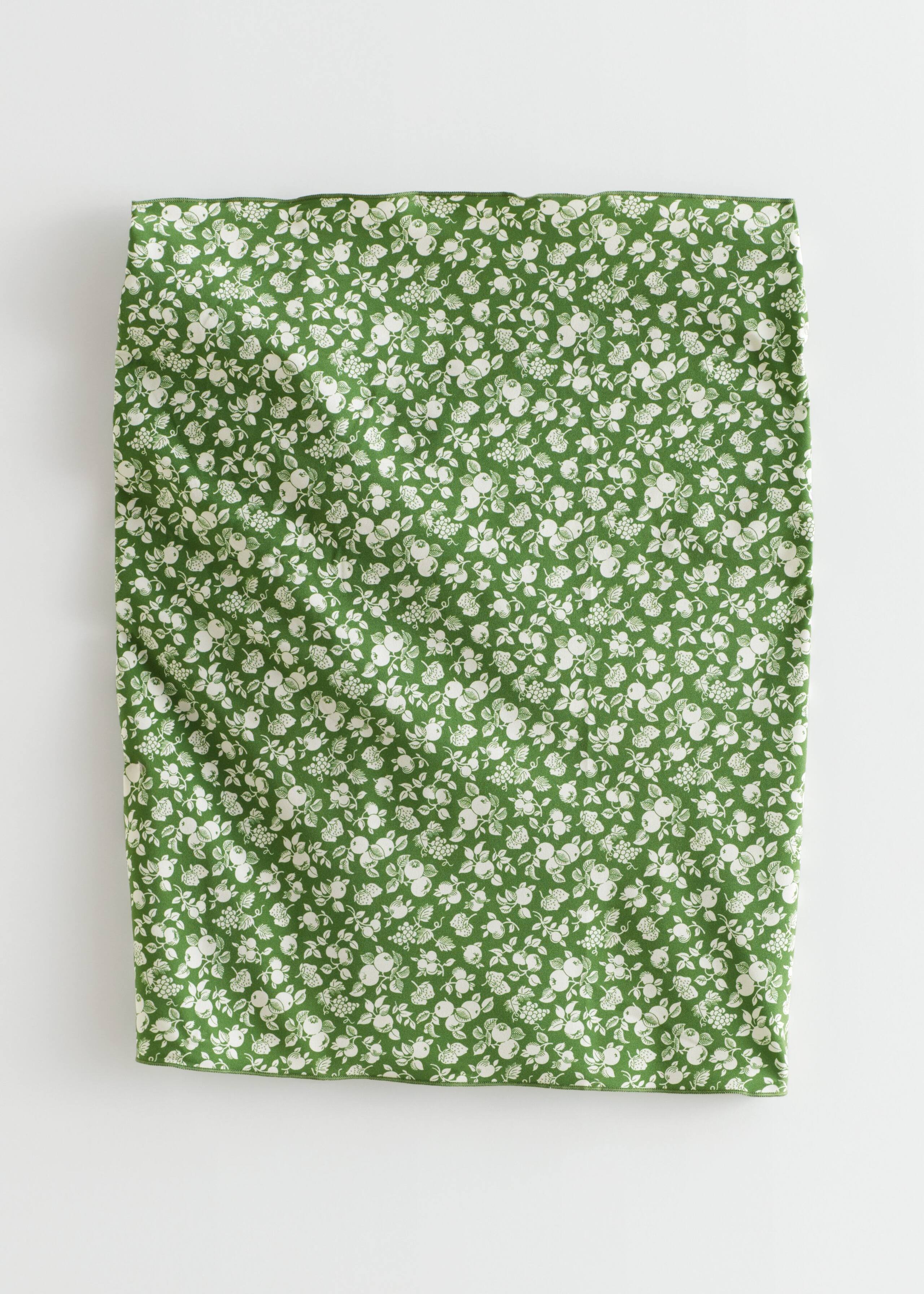 Printed Bikini Mini Skirt - Green Fruits - Still Life