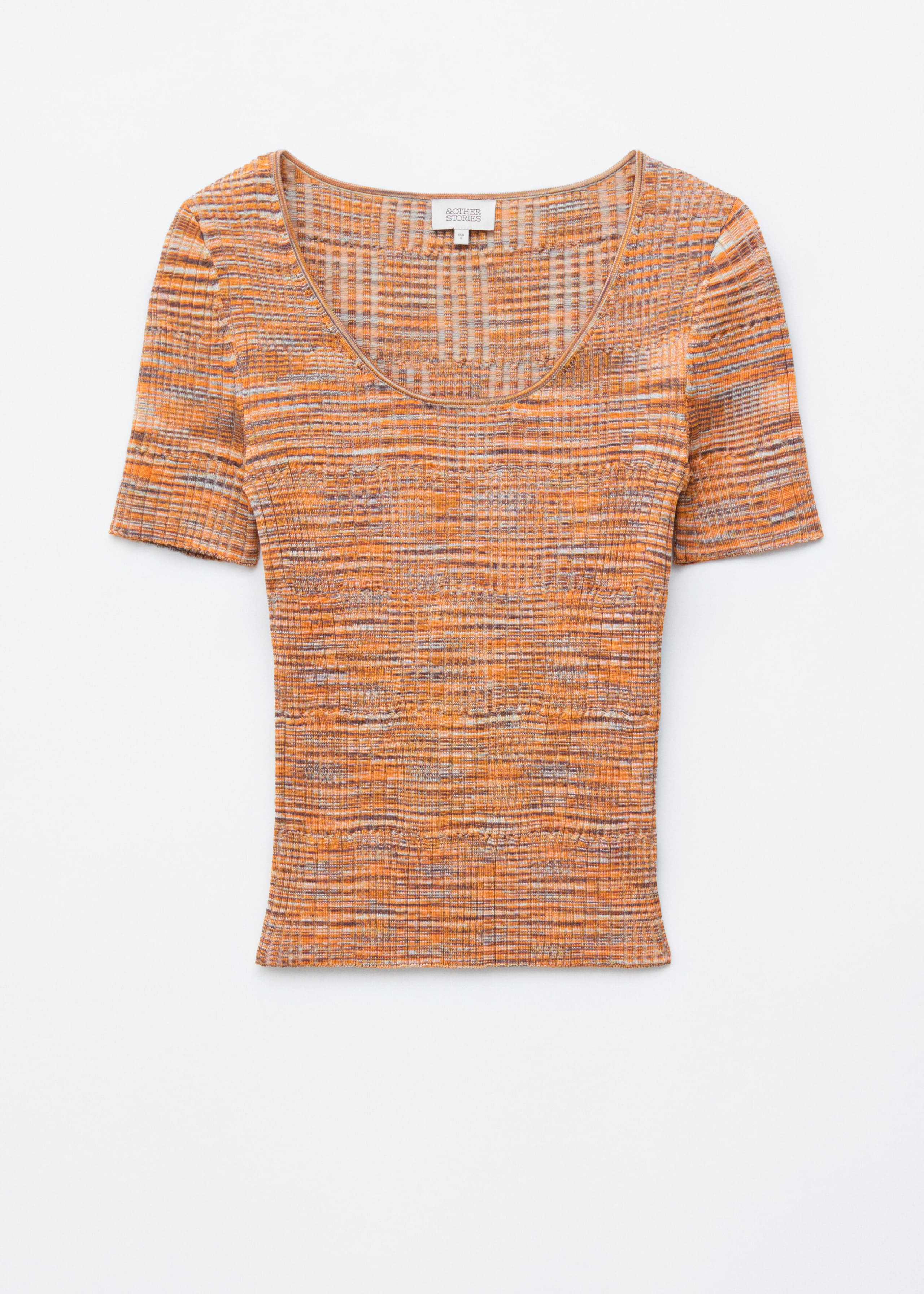 Image of Ribbed Scoop Neck Top