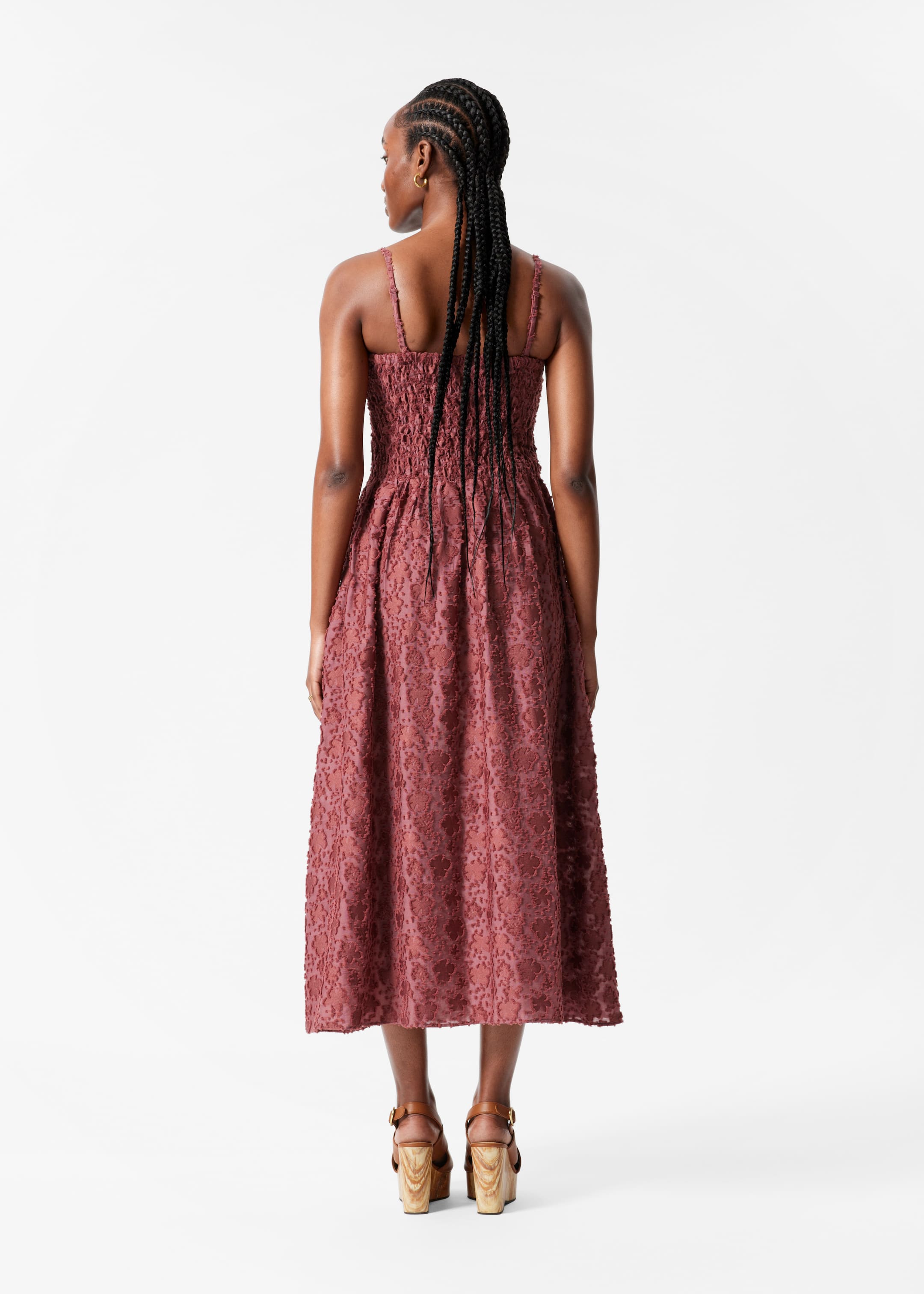 Ingrandisci l'immagine: Smock Maxi Dress - Dark Red - DONNA | H&M CH 3