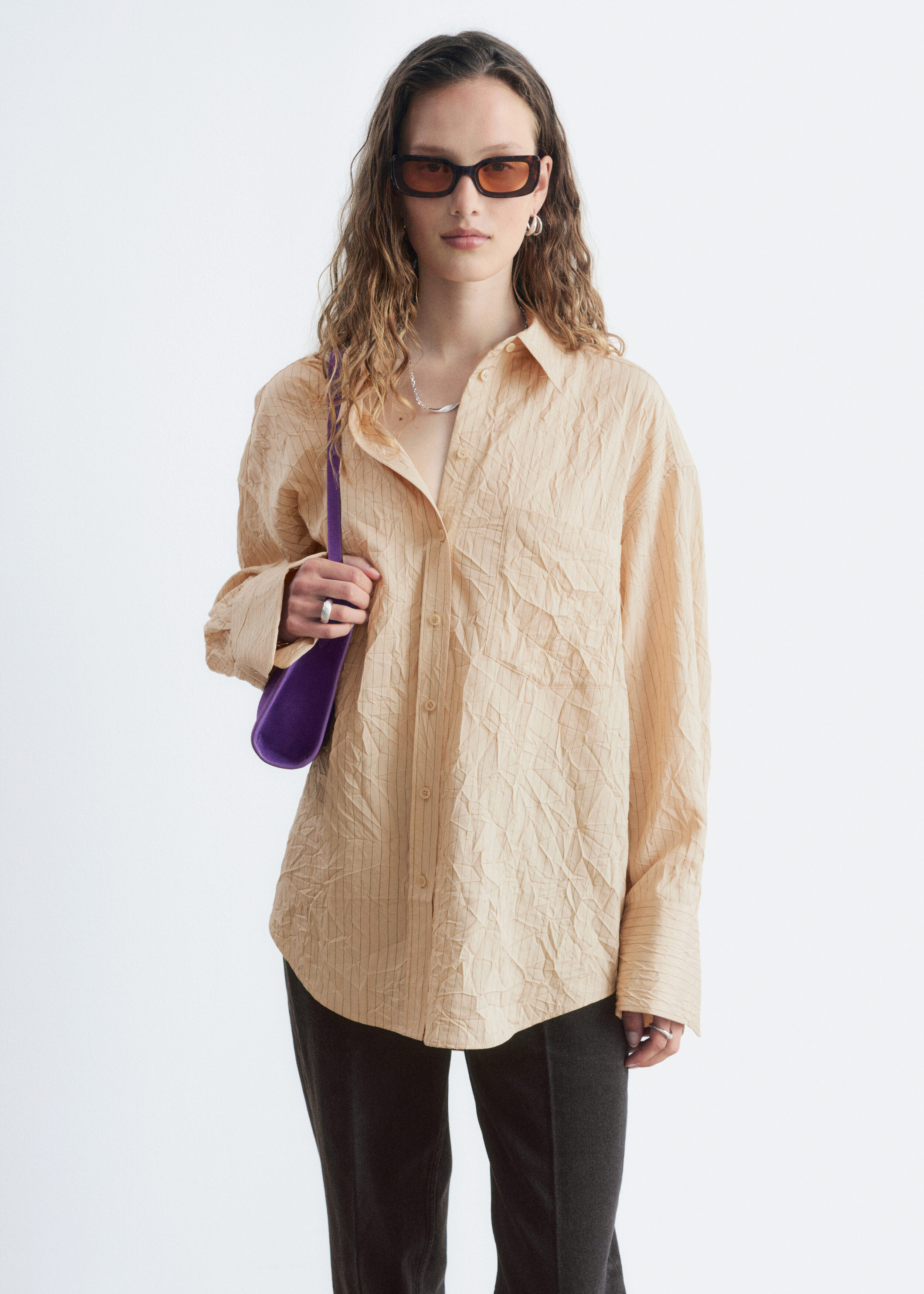 シャツ YOKE 19SS OVERSIZED SHIRTS L/S (beige) Crinkled Oversized Shirt - Beige - Shirts - & Other Stories US