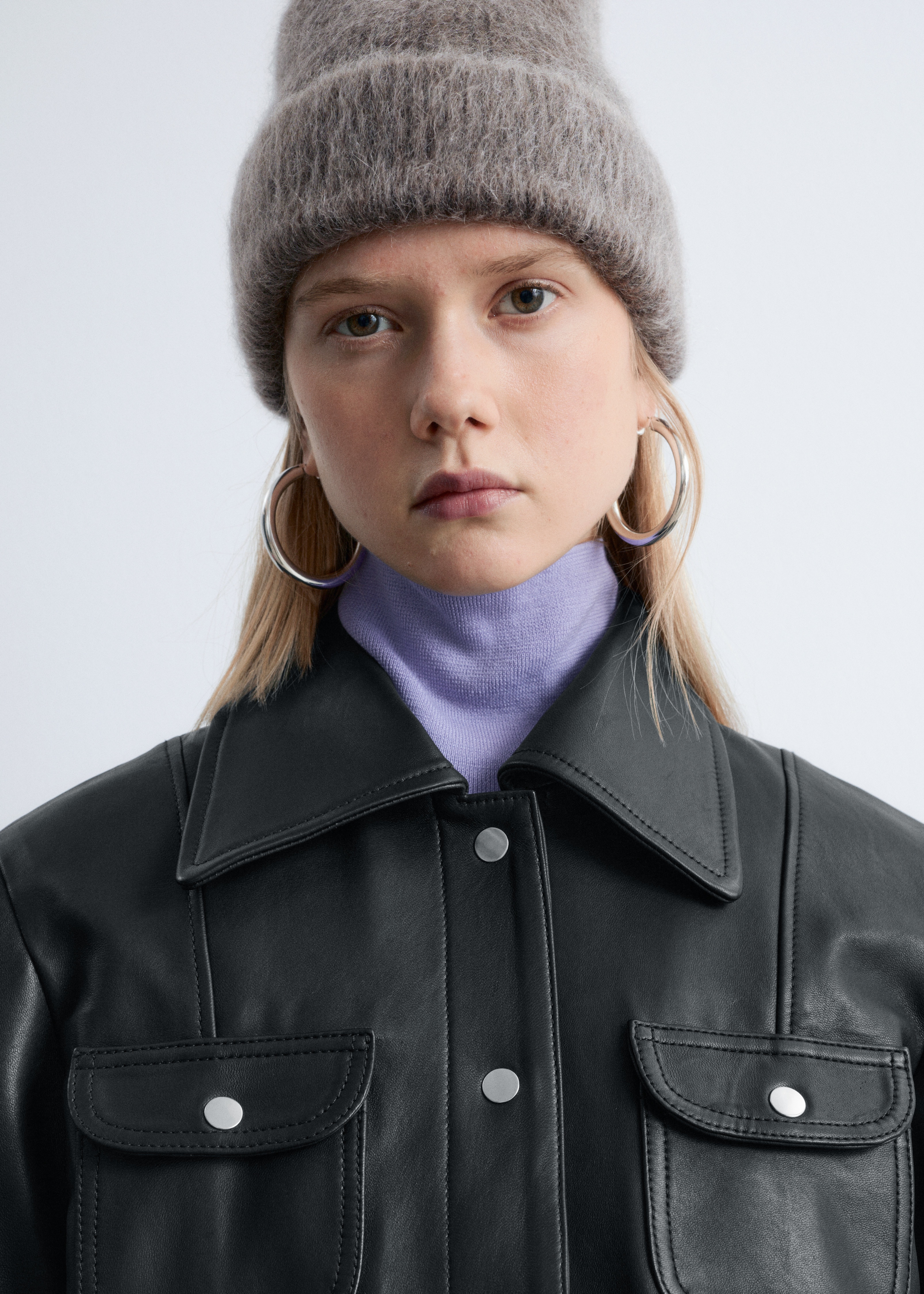 Čepice z česané směsi mohéru - Tmavě šedobéžová melange/Tmavě šedý melír/Světle žlutá