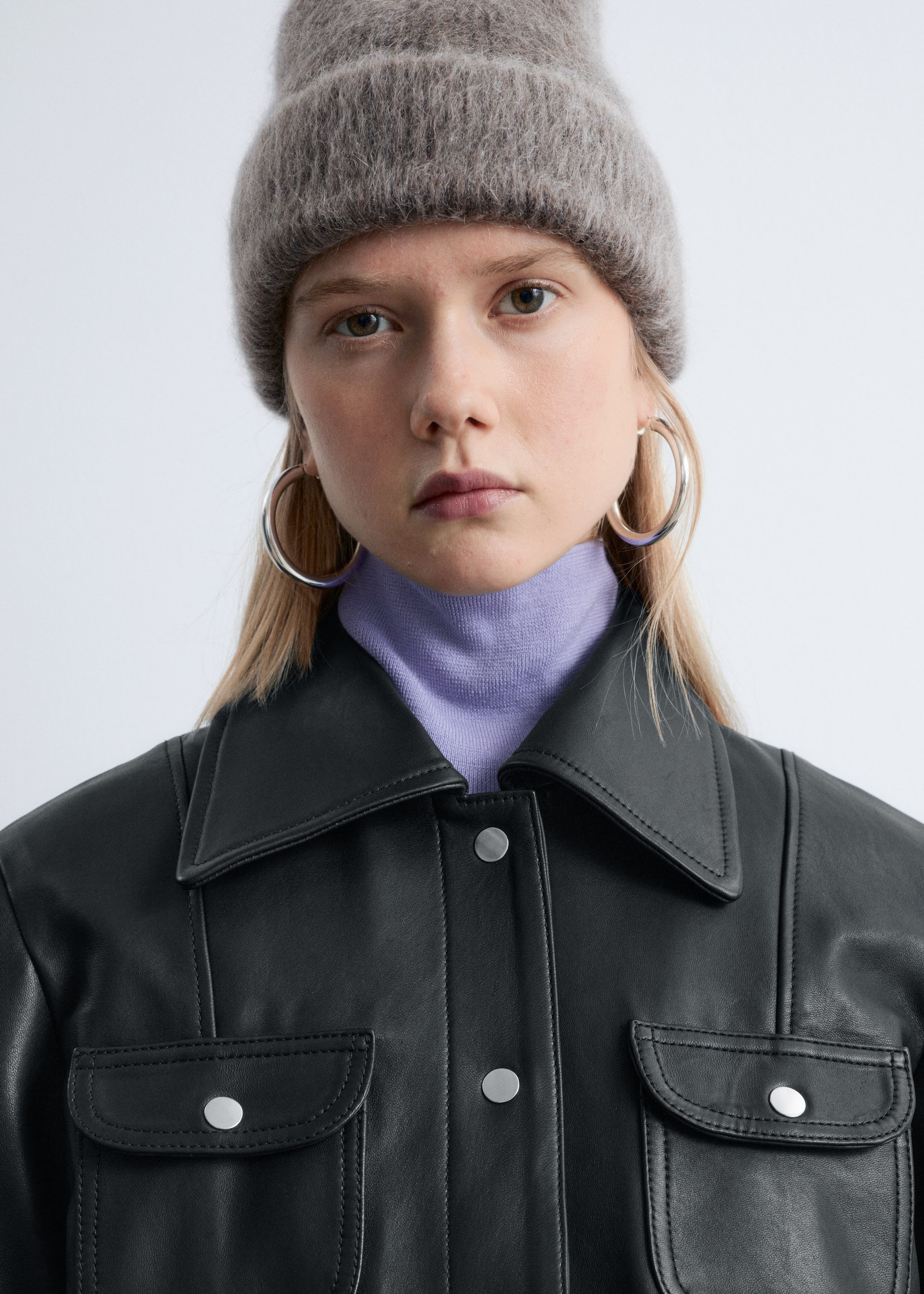 Agrandir l'image: Bonnet brossé en mohair mélangé - Grège foncé chiné - FEMME | H&M FR 1