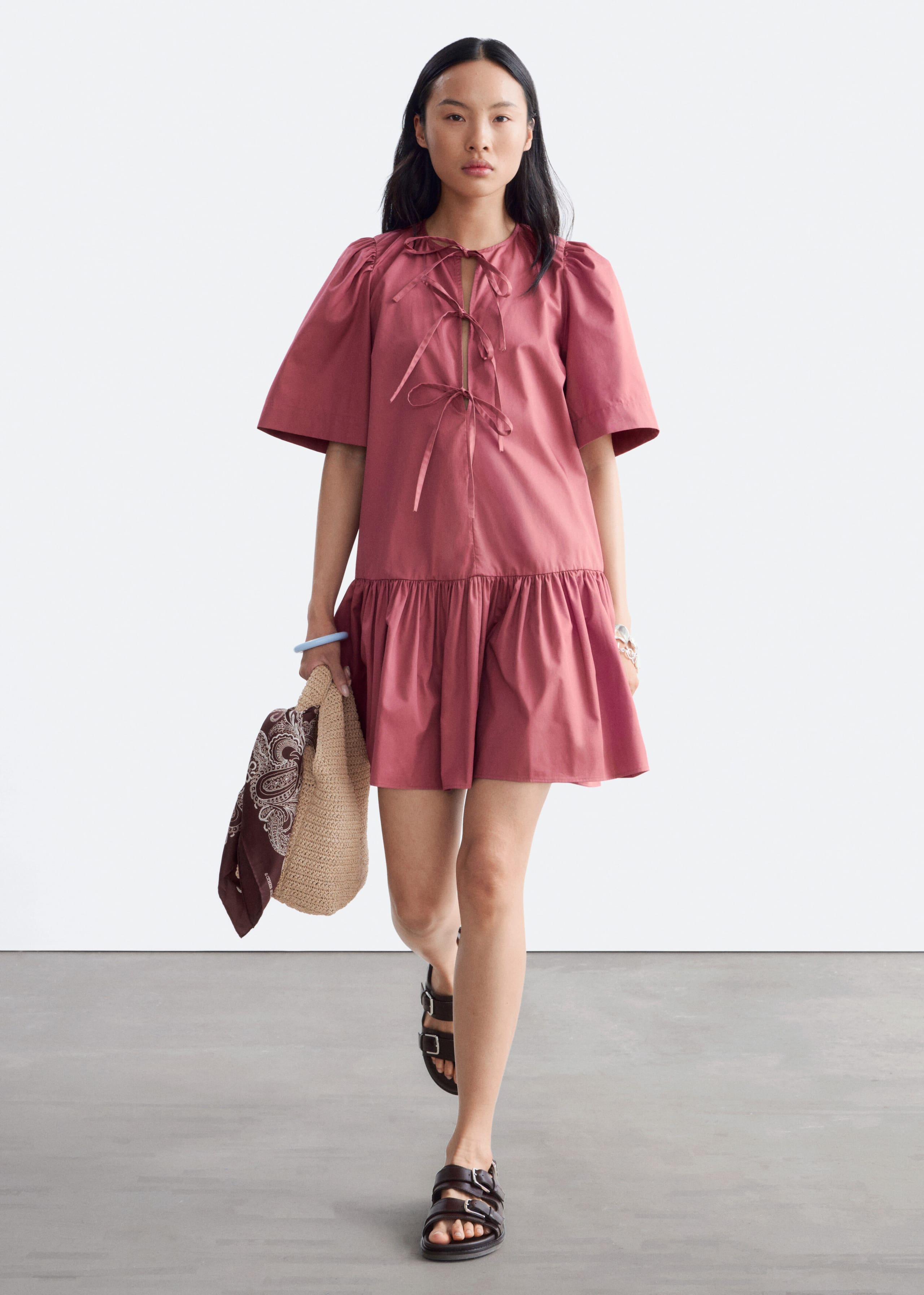 Peplum Mini Dress - Dark Pink - Lookbook