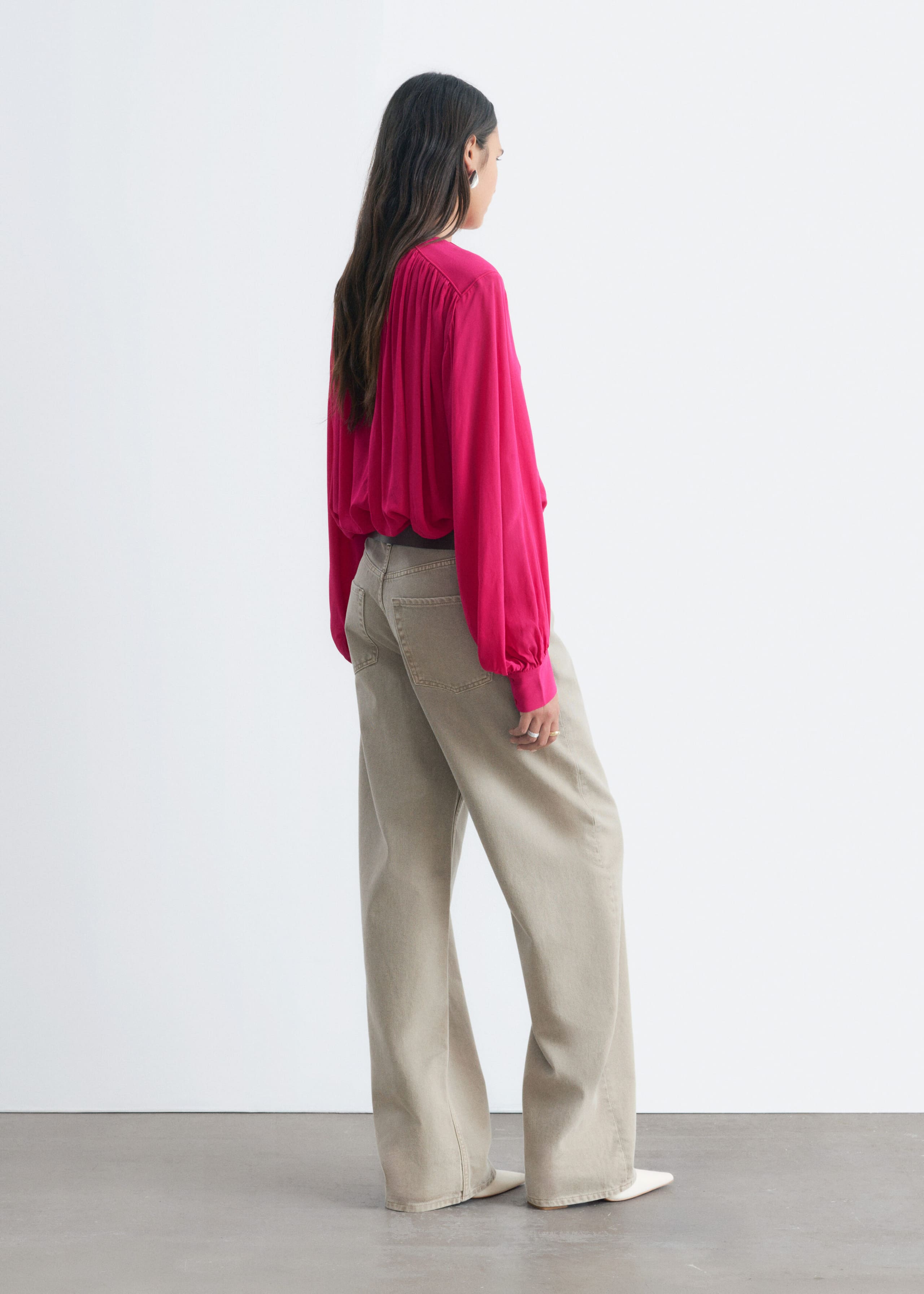 Blusa con arricciature - Rosa - Lookbook