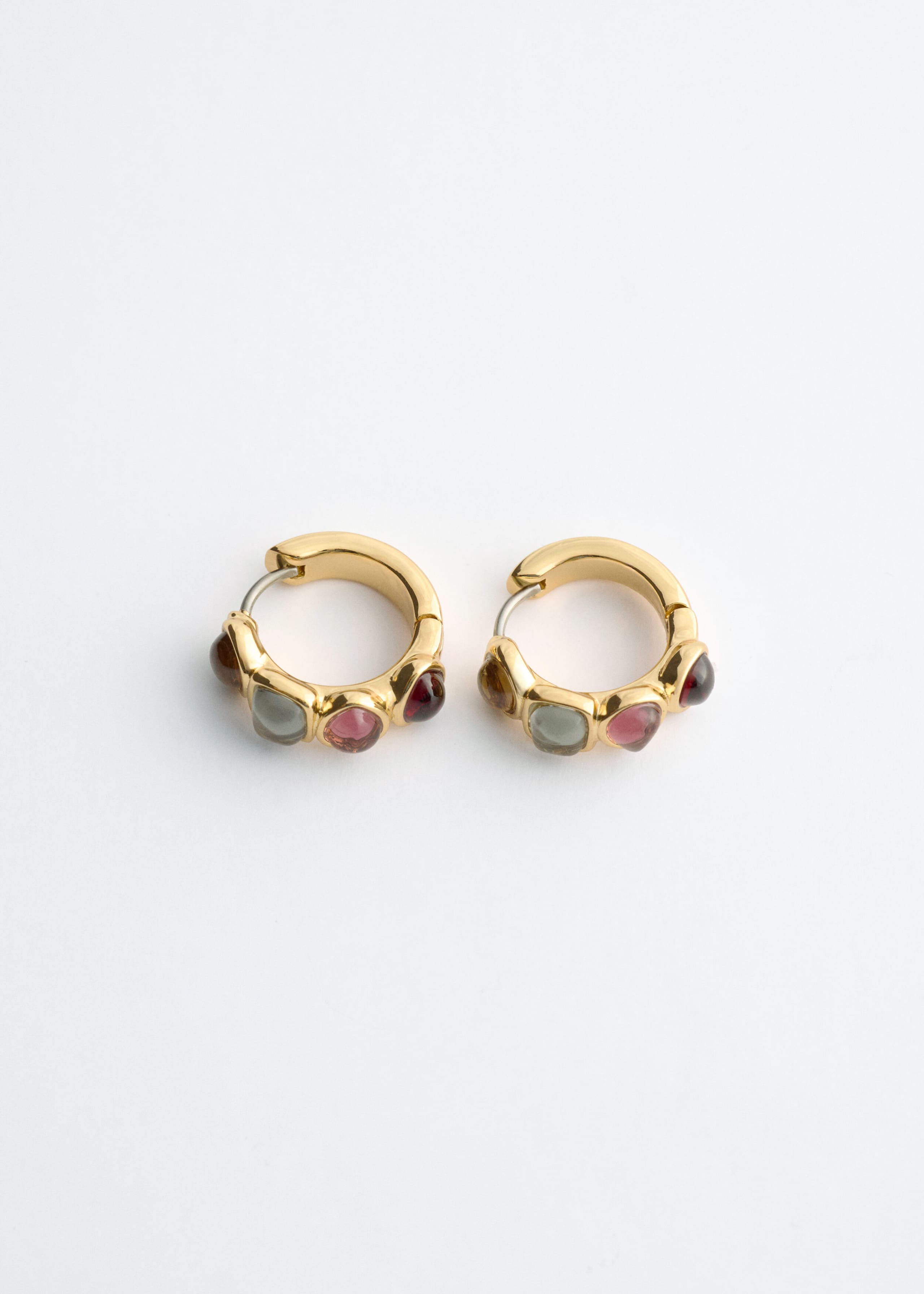 Multi-Coloured Hoop Earrings - Gold/Multi Colour - Still Life