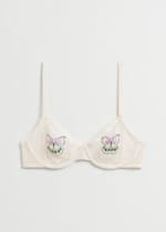 White Embroidered Mesh