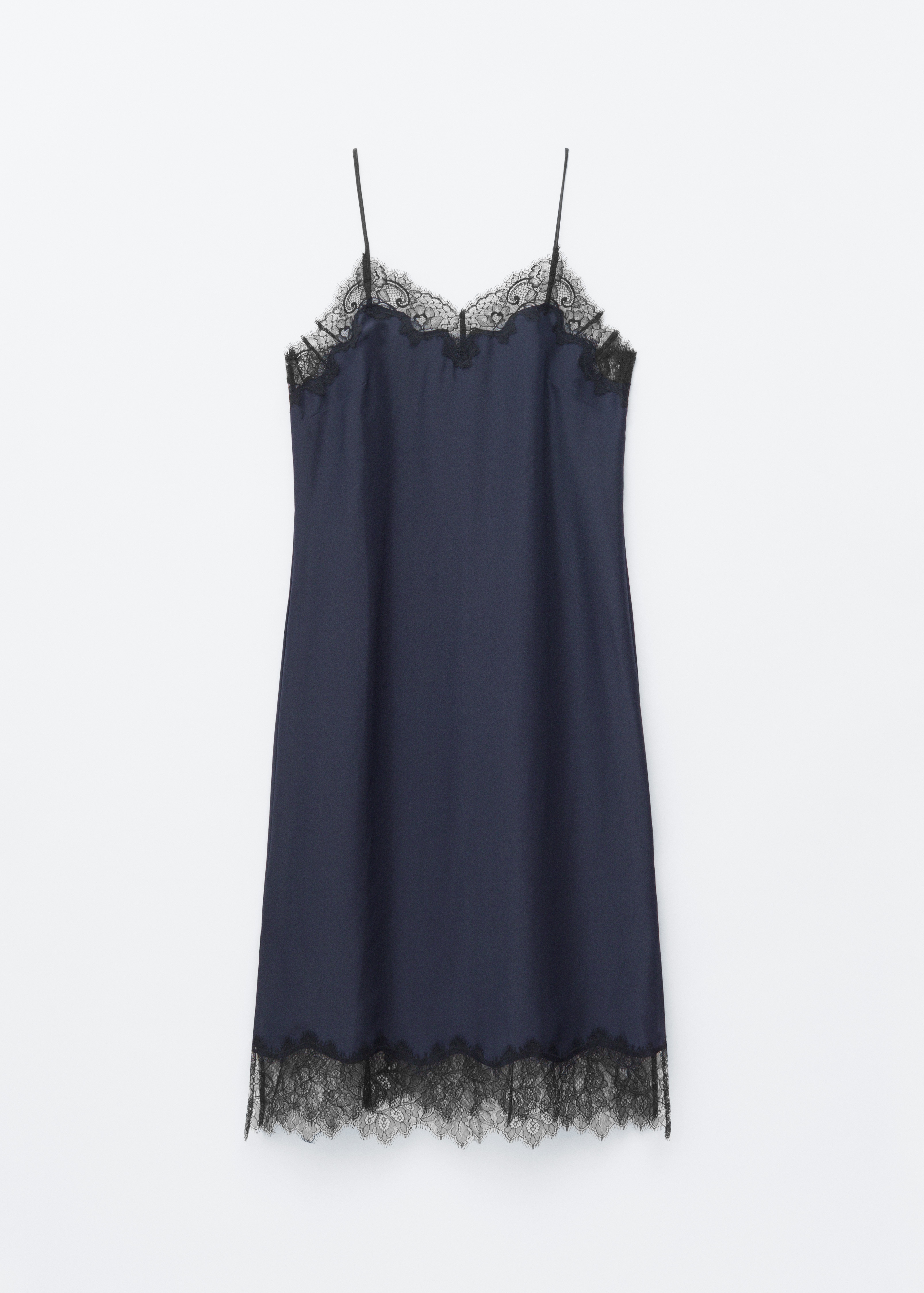 Abito sottoveste midi in seta - Blu scuro