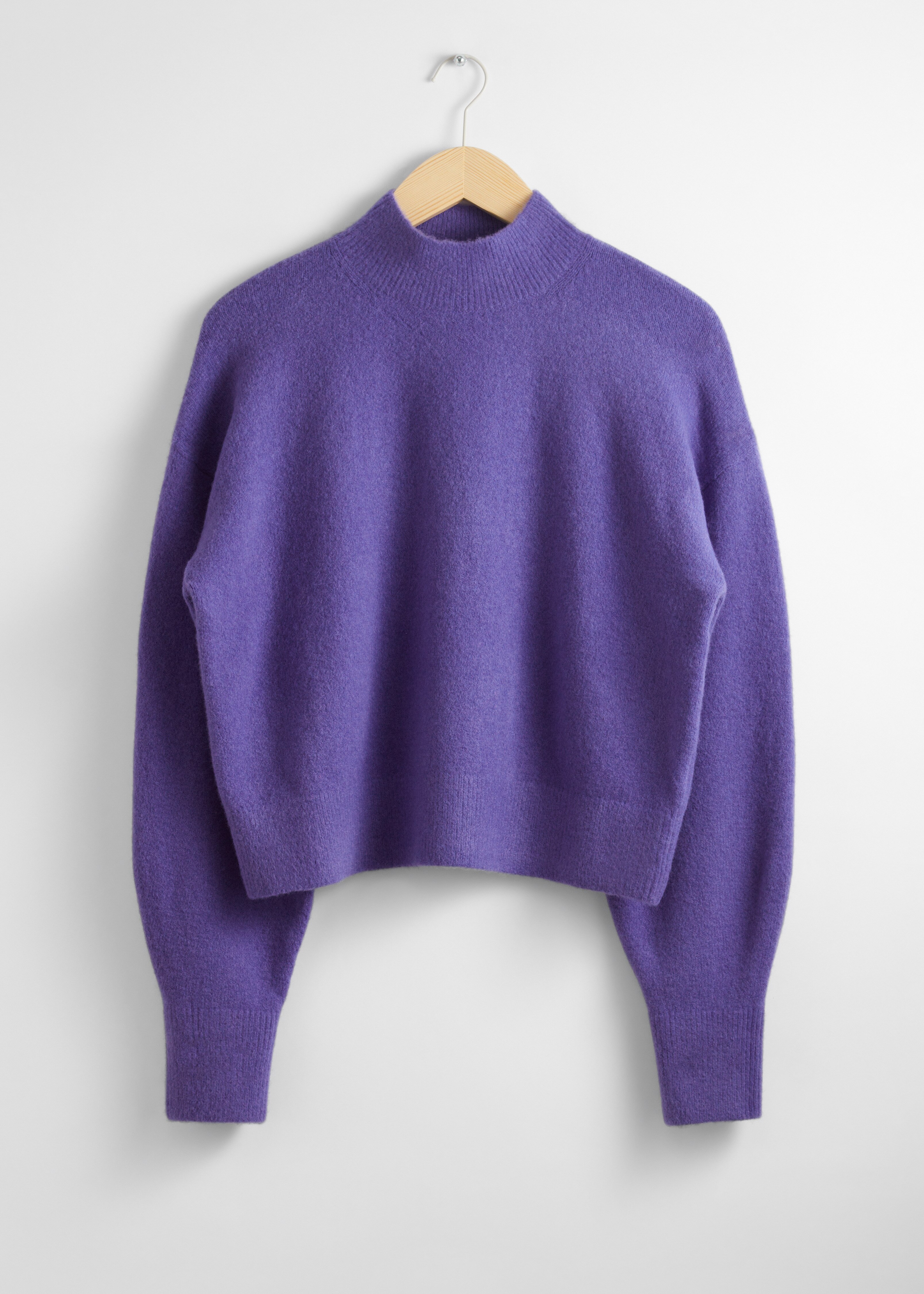 Pull Col Montant H&M En Laine Merinos Violet Aubergine - Taille S - Neuf Sans étiquettes
