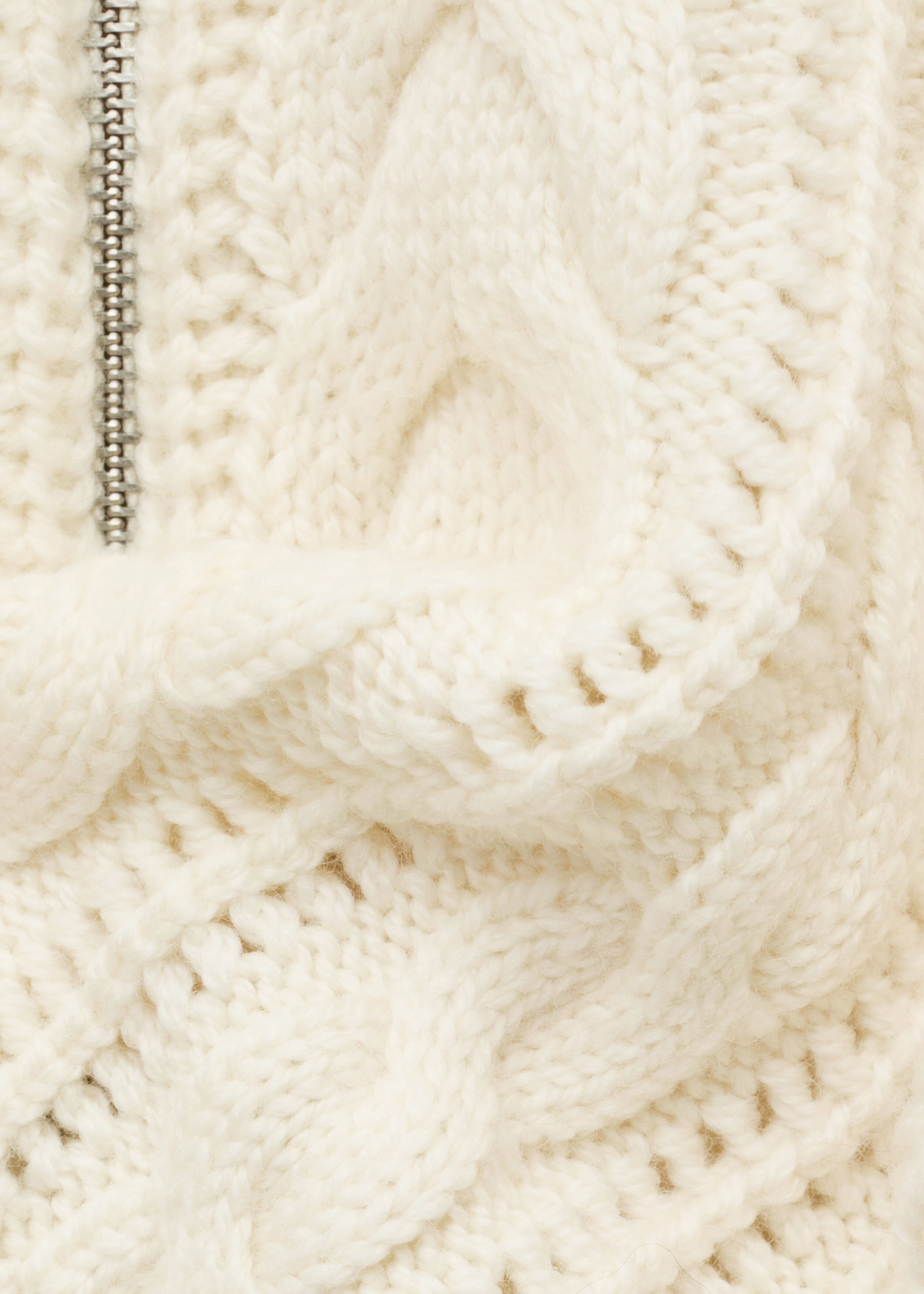 Cable-Knit Wool Cardigan - {{variantName}} - Descriptive Detail