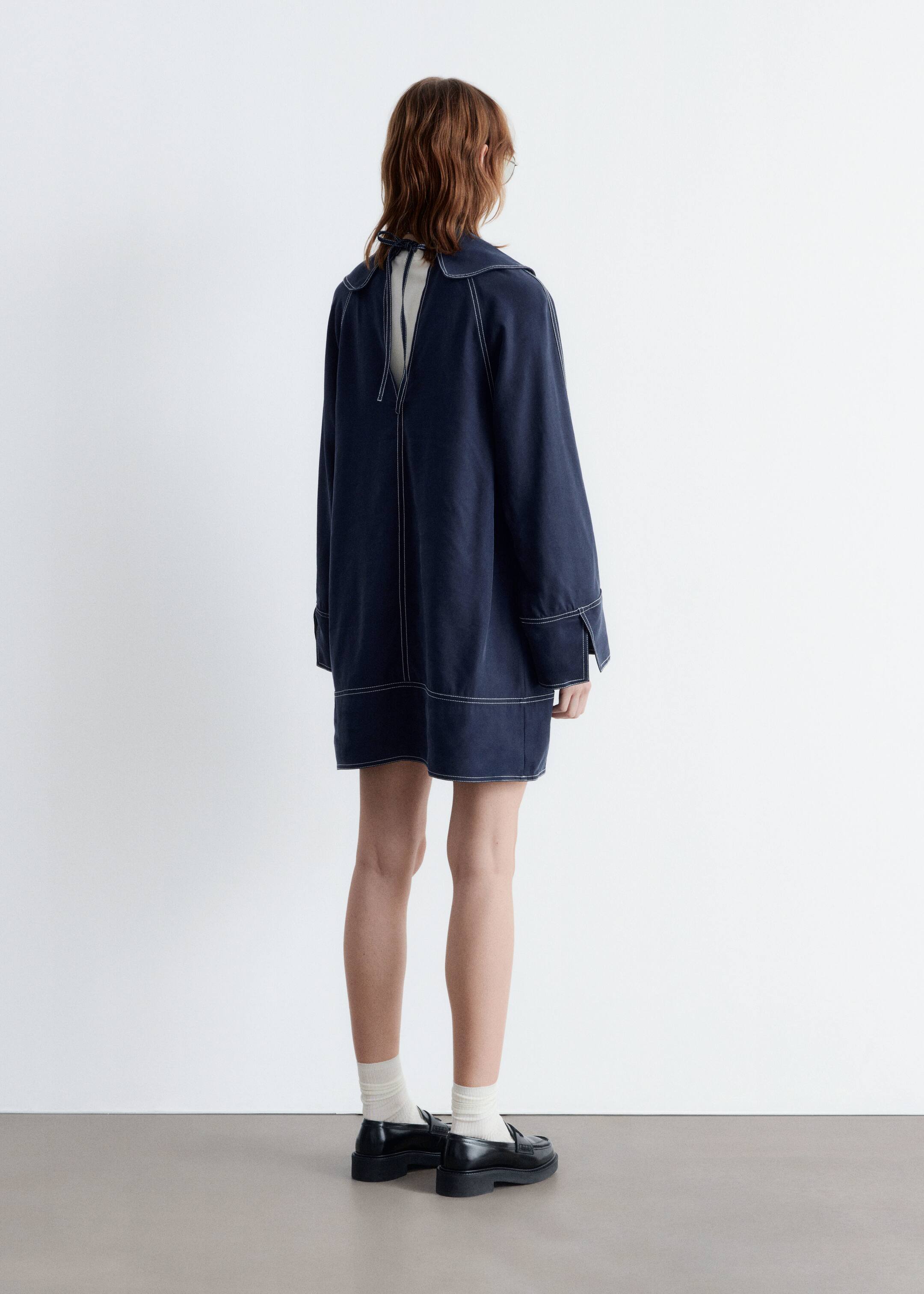 Ingrandisci l'immagine: Sailor-Collar Mini Dress - Navy Blue - DONNA | H&M CH 4