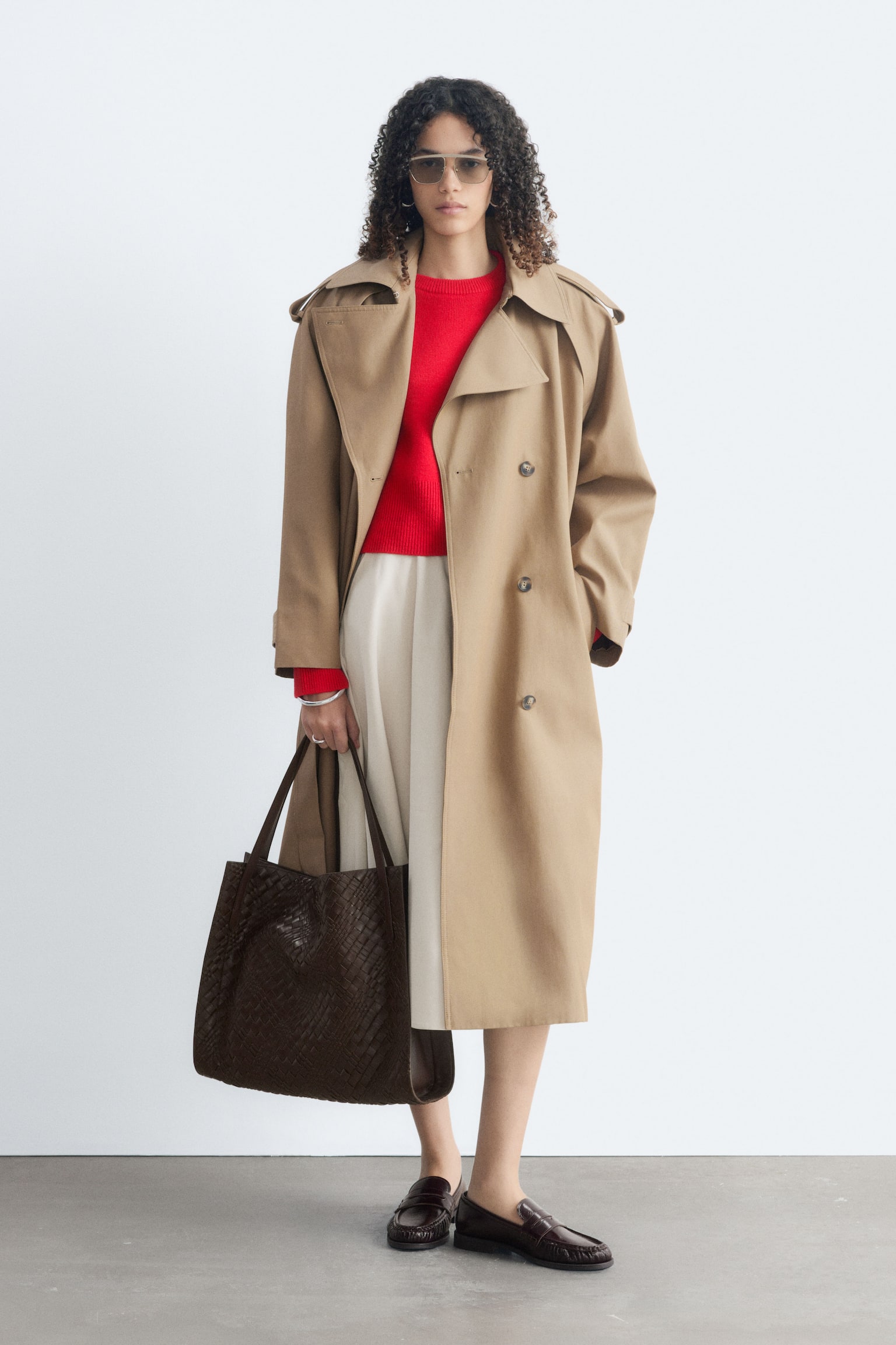Trench-coat décontracté - Beige/Noir - 1