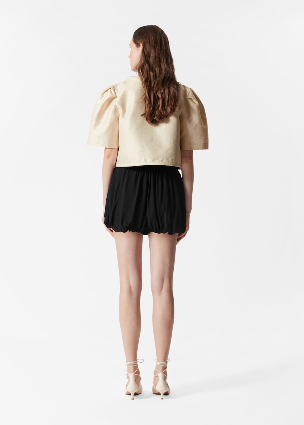 Cropped Blouse - Beige - Lookbook