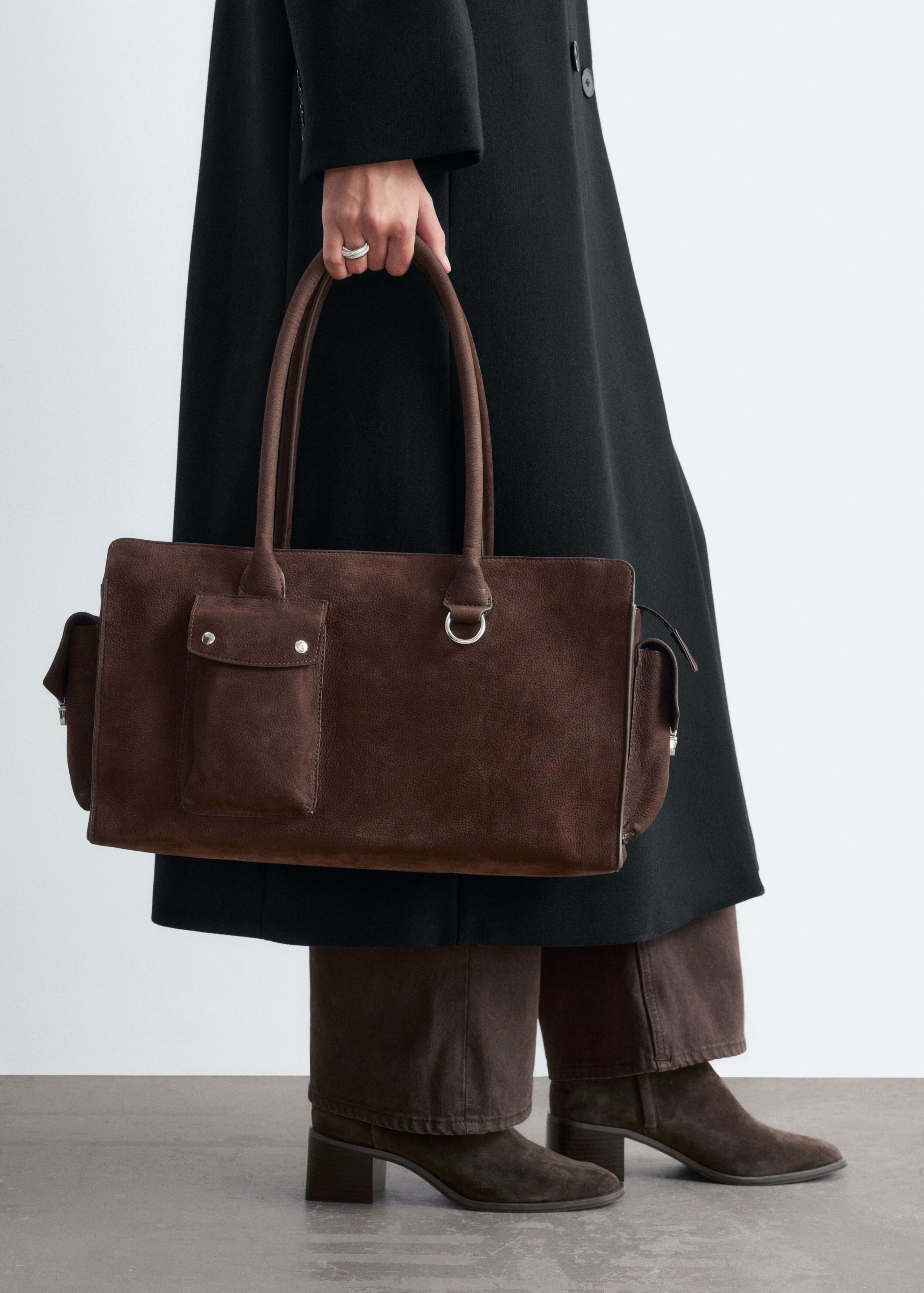 Leather Tote - Dark Brown - Lookbook