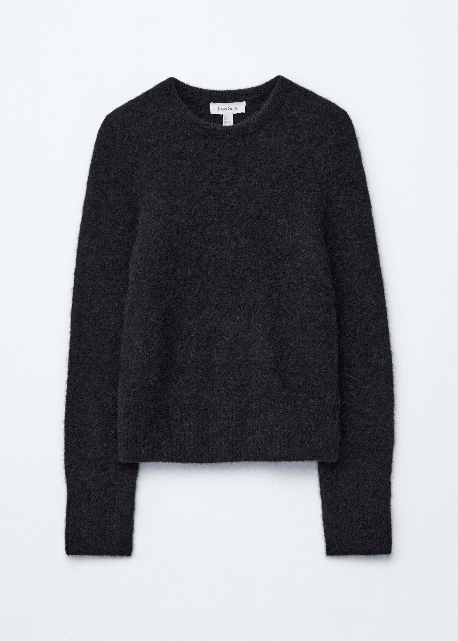 Pull ajusté en maille - Noir/Jaune clair