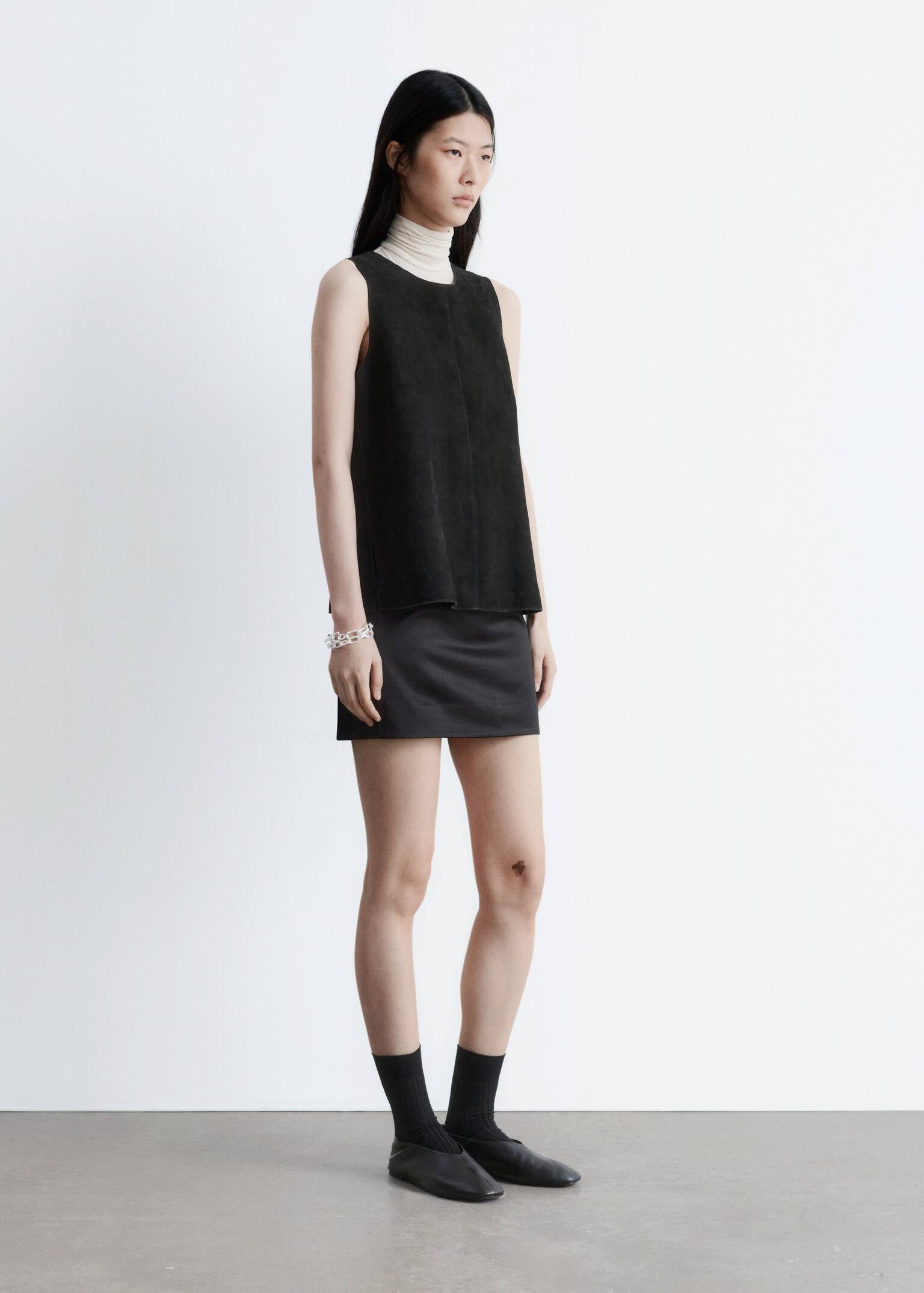 Top de ante de corte holgado - Negro - 3