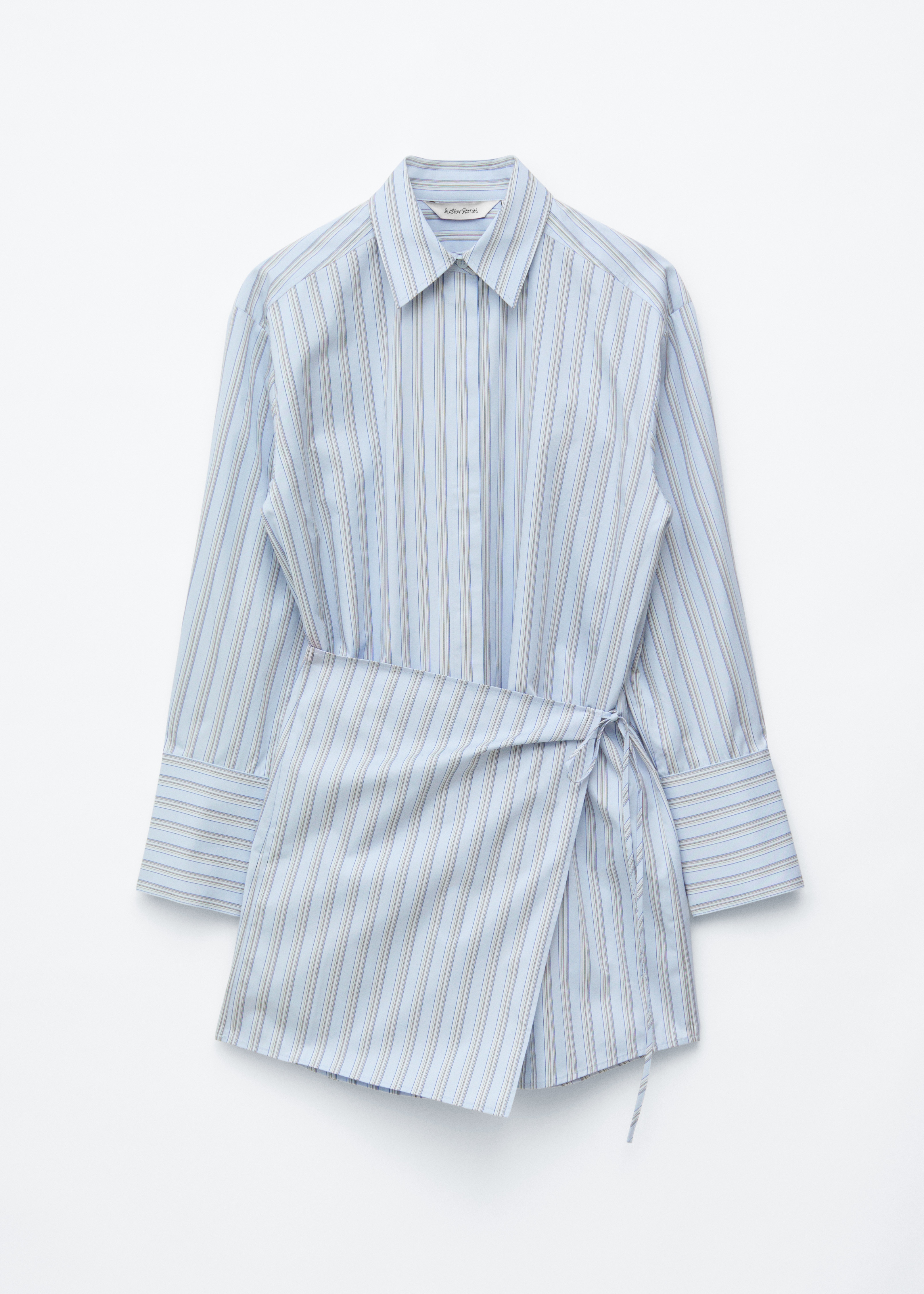 Mini chemisier a portafoglio - Blu con motivo gessato/Grigio con motivo gessato