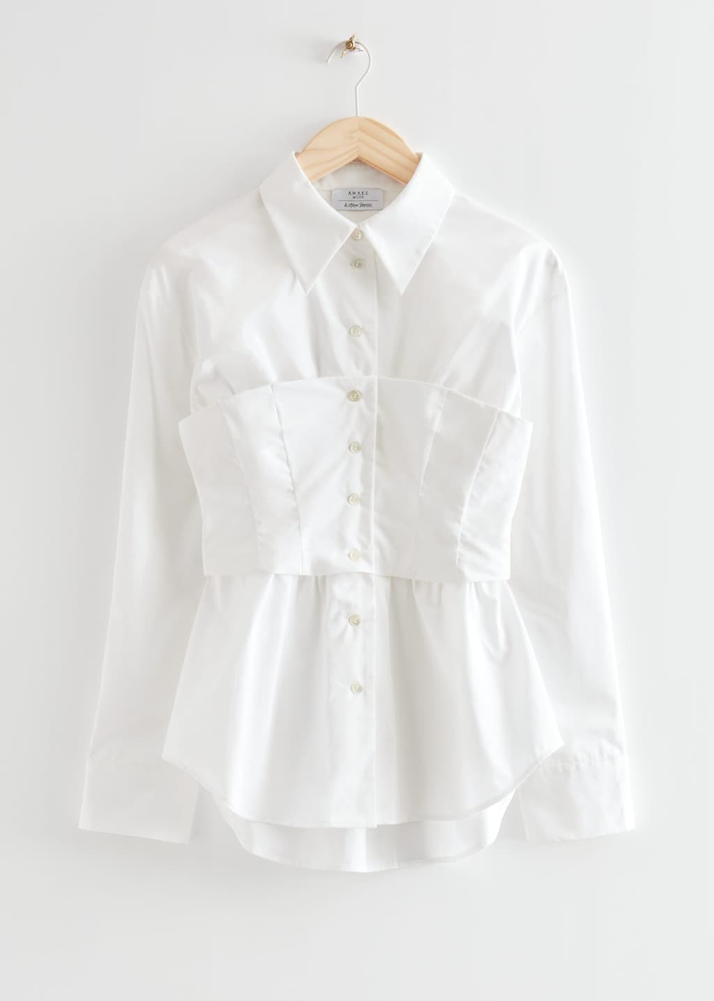 CorsetPoplinShirt - White - Bodegón