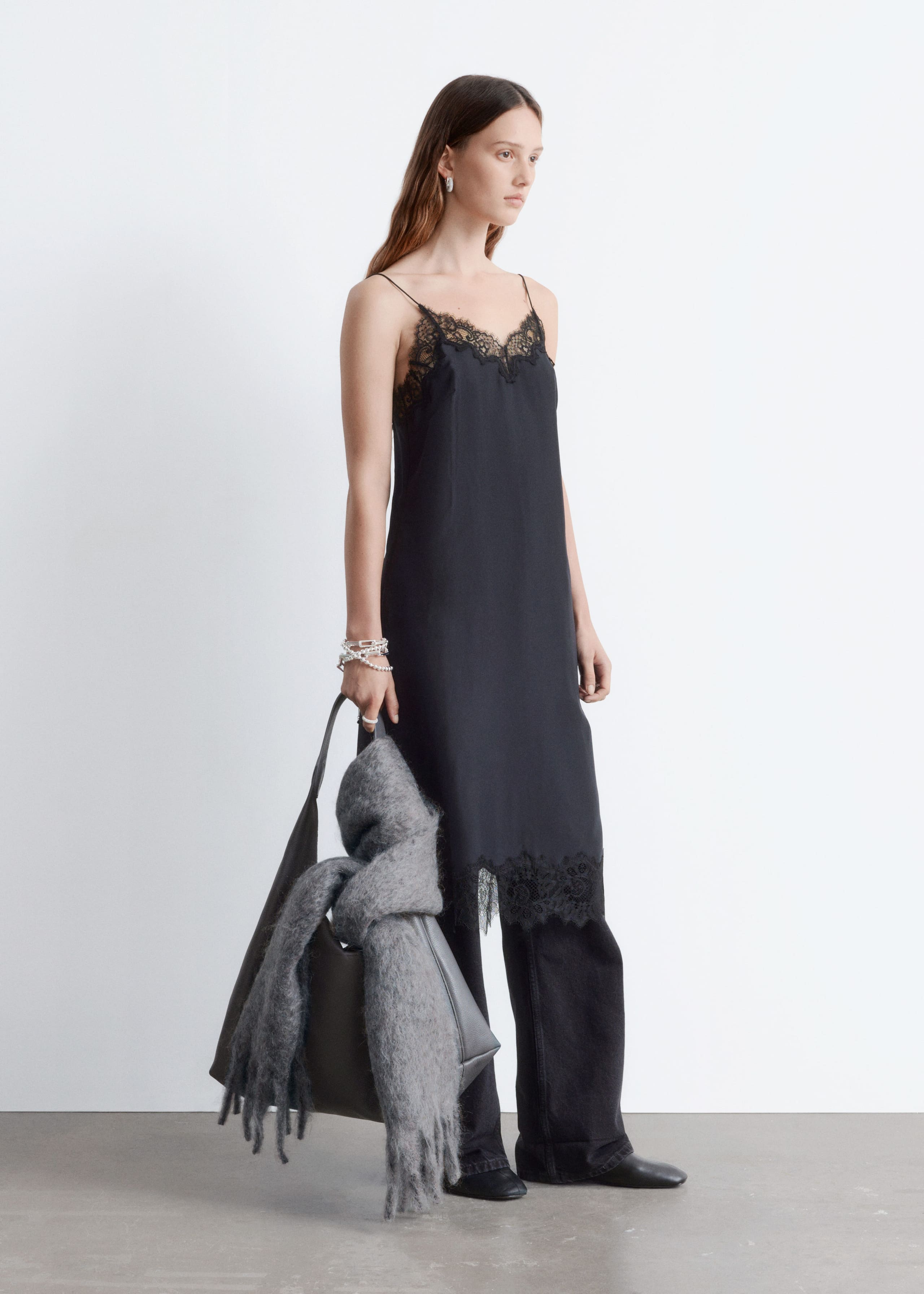 Image of Silk Slip Midi Dress