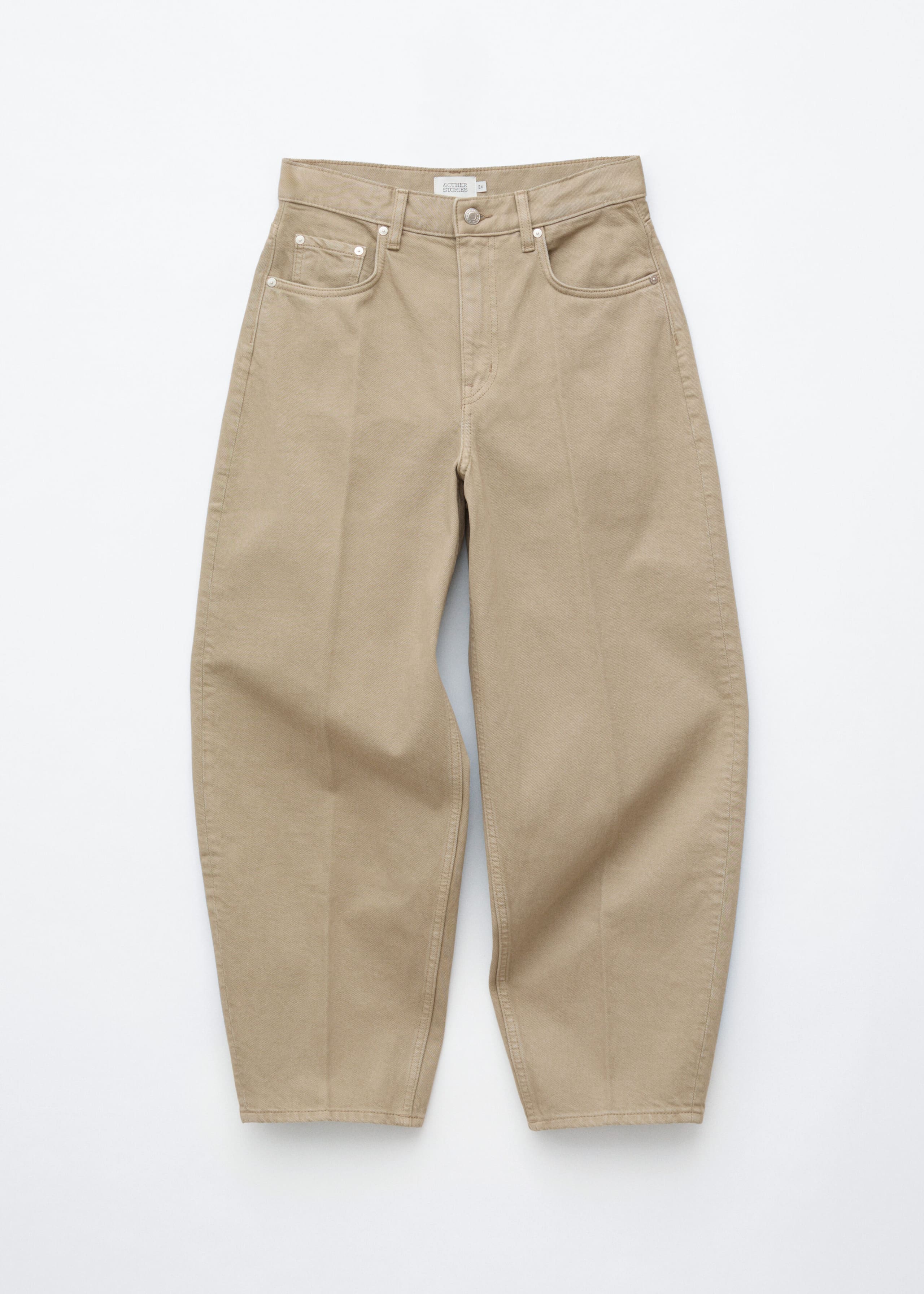 Barrel-Leg Ankle Jeans - Beige - Still Life
