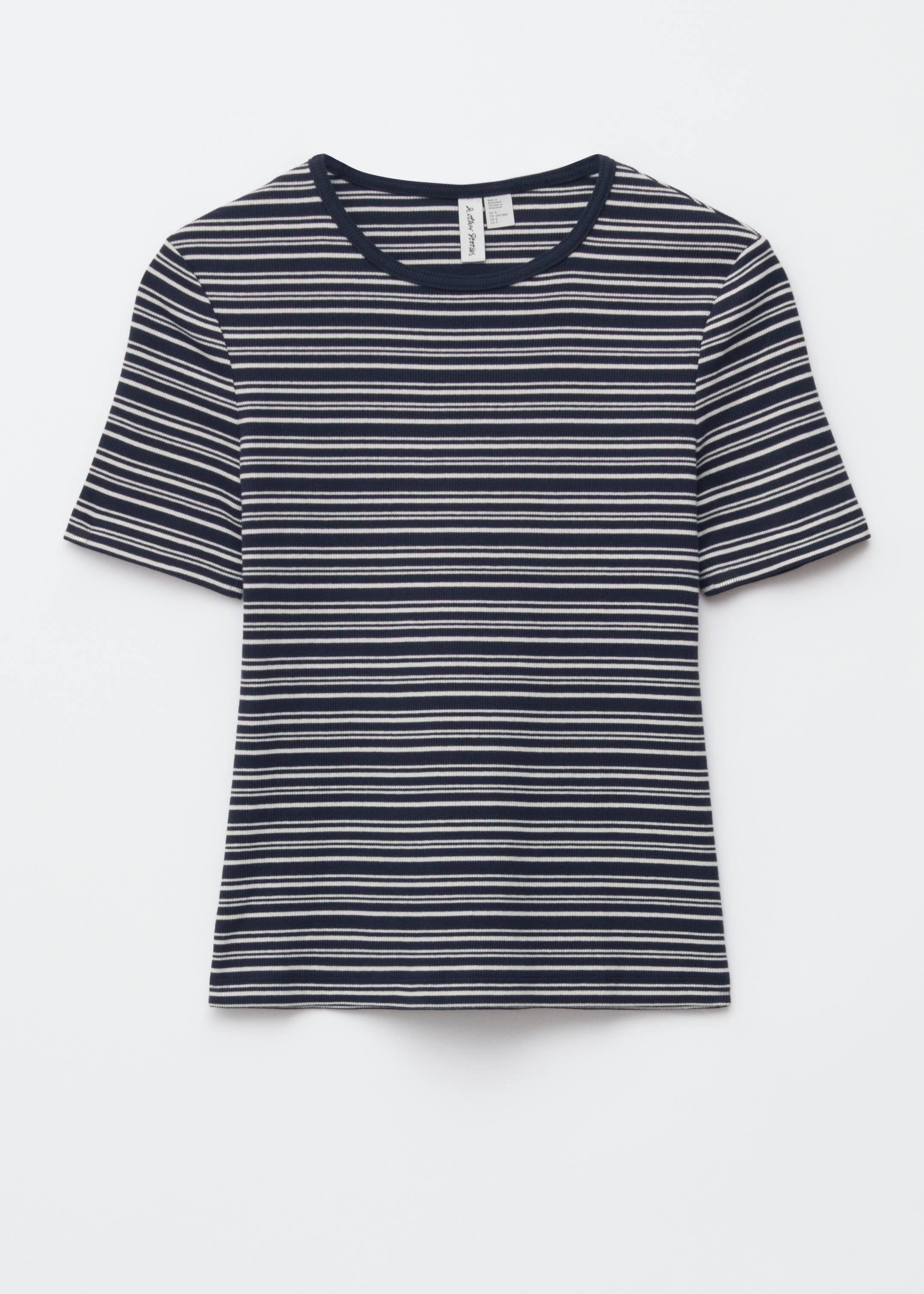 Agrandir l'image: T-shirt côtelé - Rayures bleu foncé / blanches - FEMME | H&M CH 7
