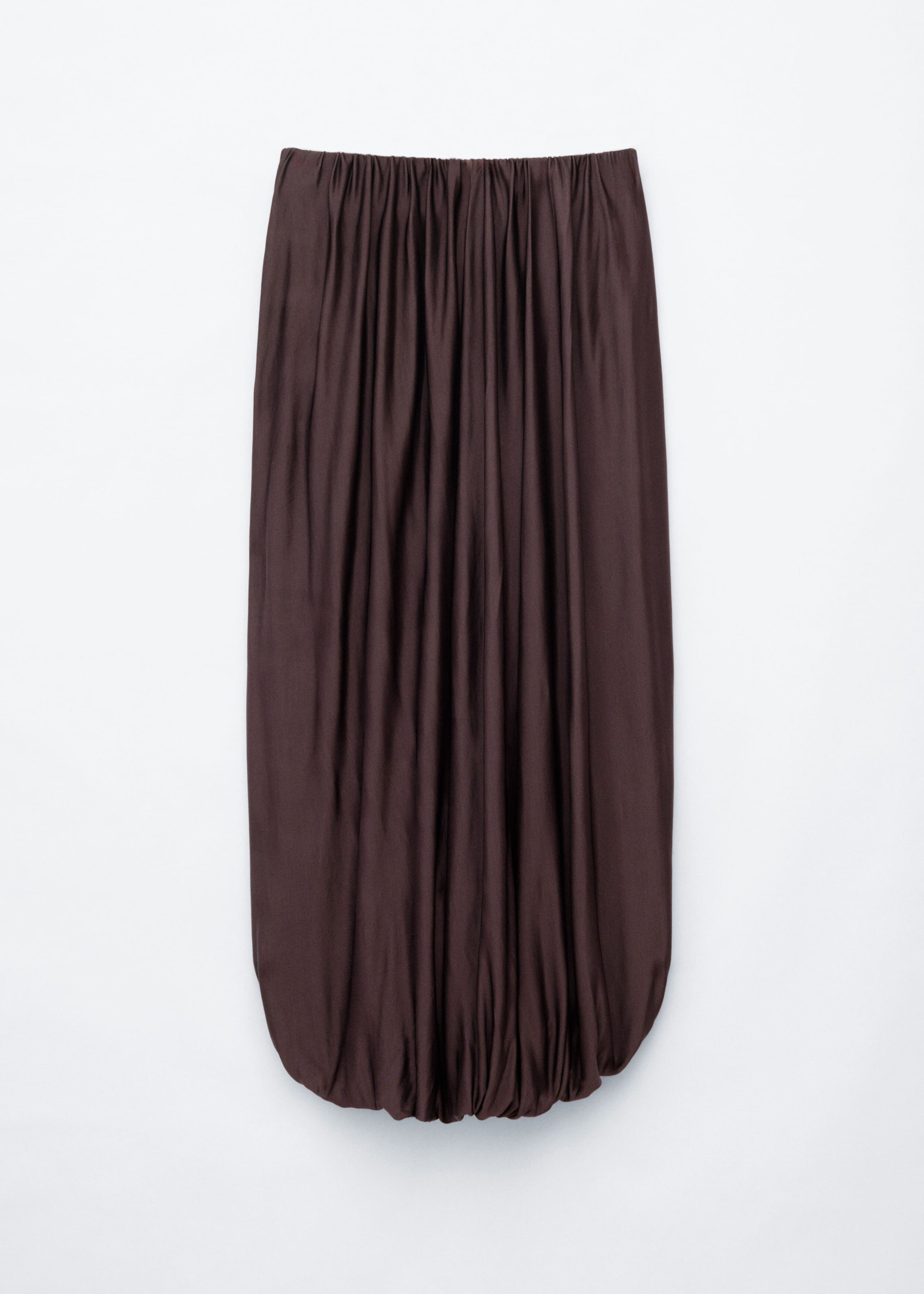 Twisted Drape Balloon Skirt - Dark Brown - Still Life