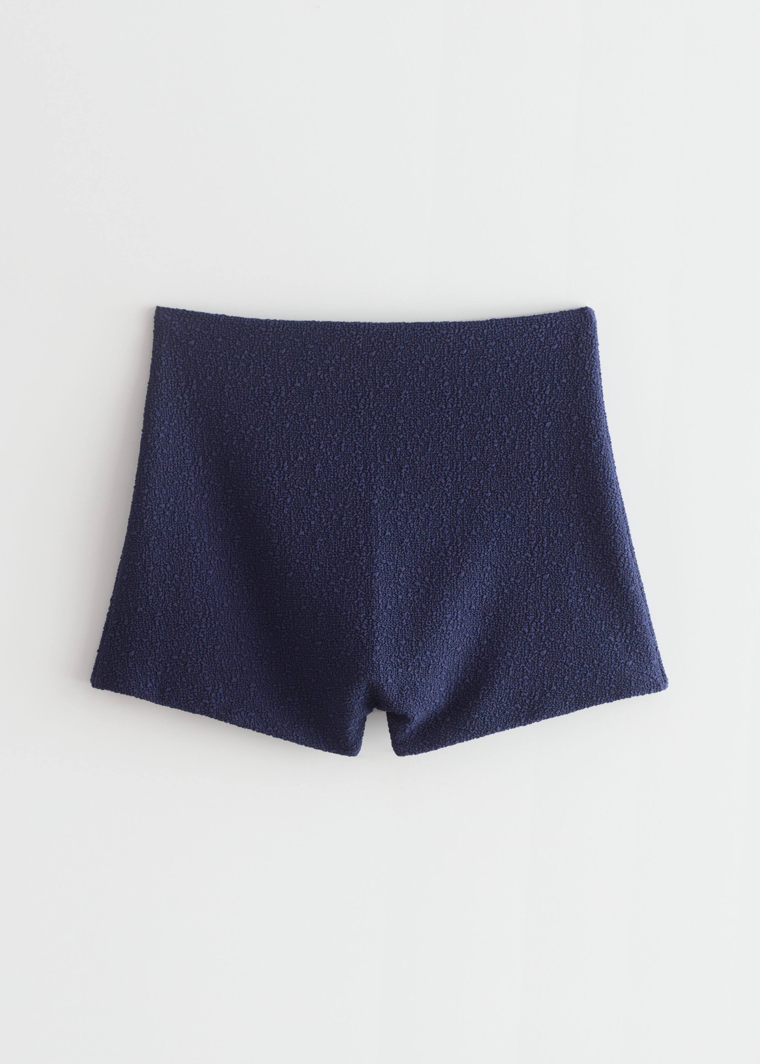 Textured Bikini Shorts - Navy - Still Life