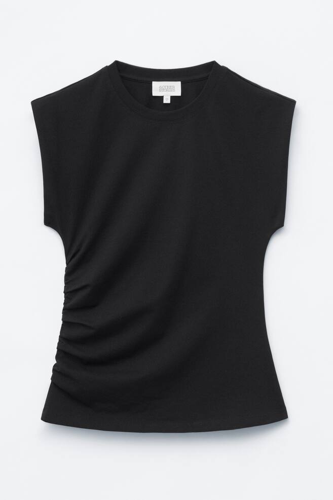 Ruched Top - Black/White/Lavender Grey - 1