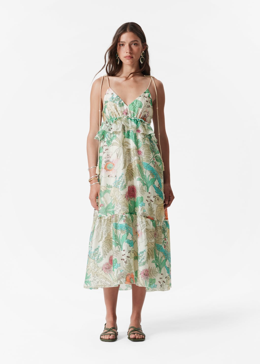 Image of Robe midi à bretelles