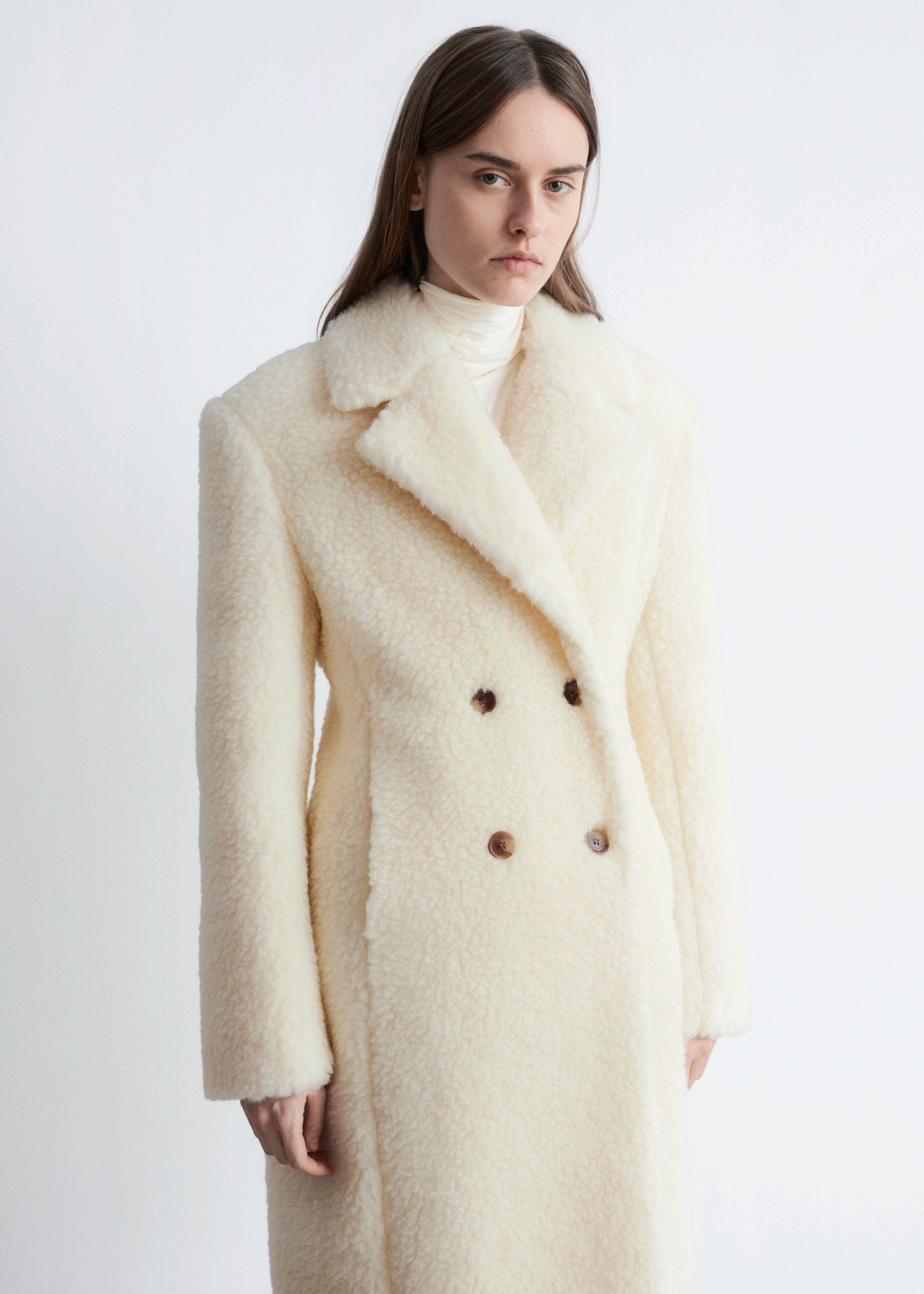 Wool Shearling Maxi Coat - White - Coats - & Other Stories GB