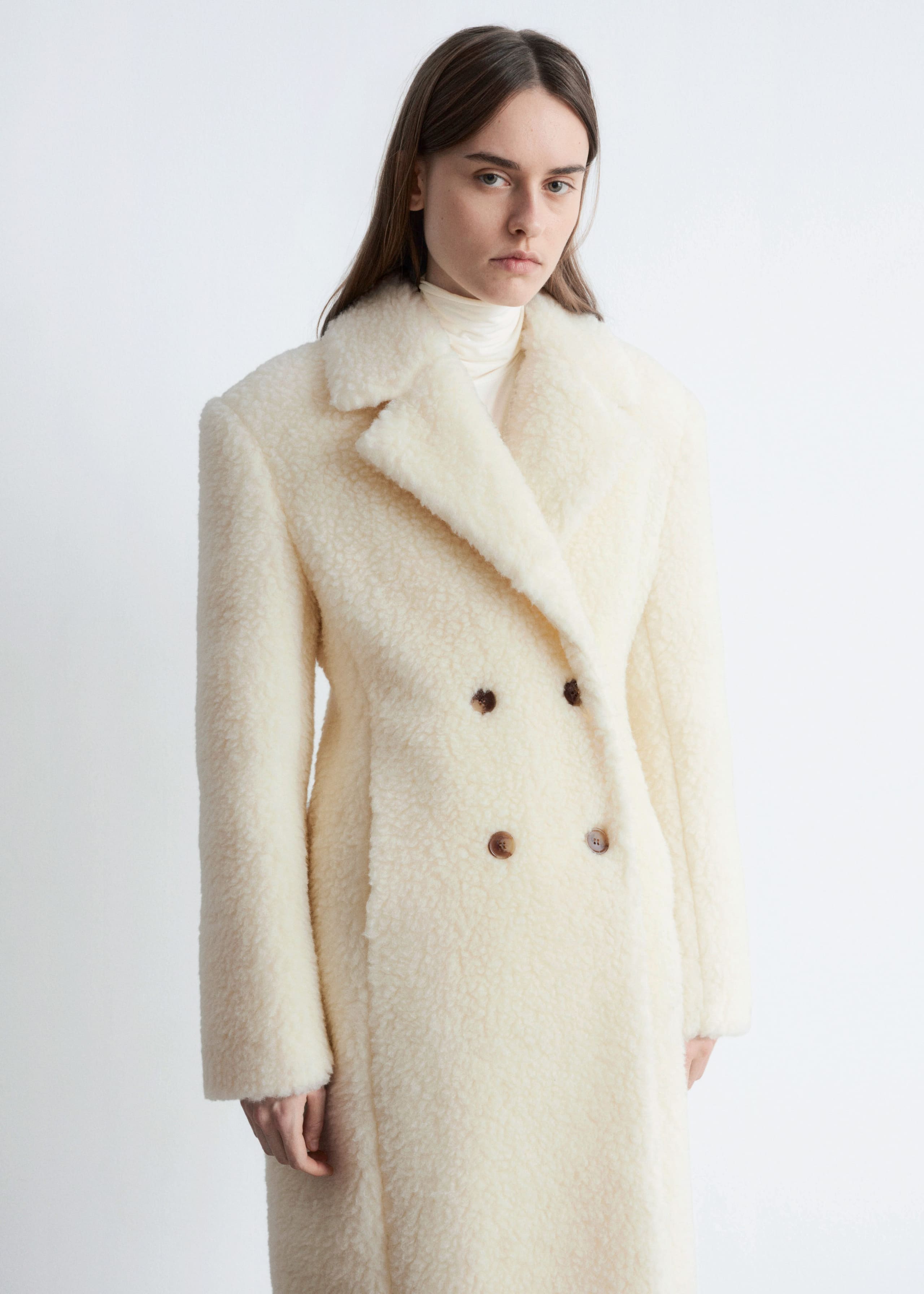 Image of Wool Shearling Maxi Coat