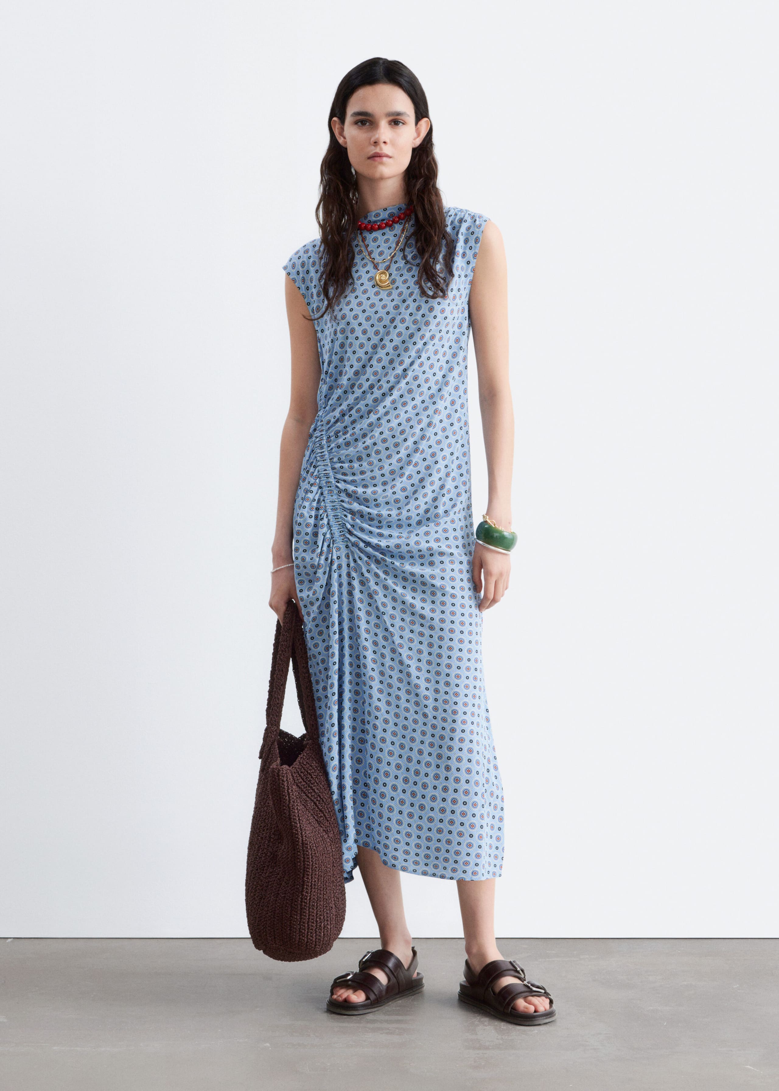 Image of Boat-Neck Midi Dress
