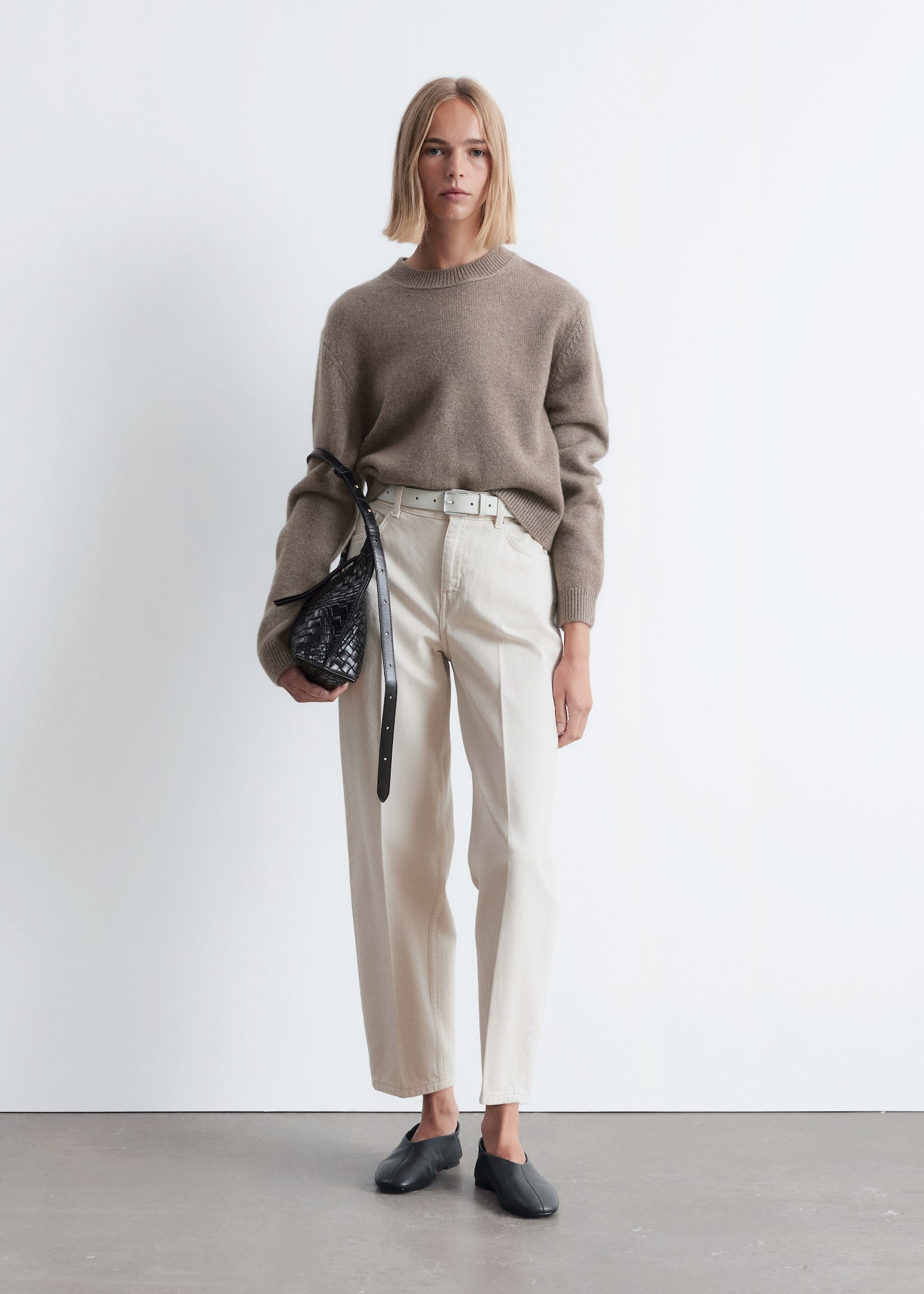 Cashmere-Blend Jumper - Dark Mole/Dark Brown/Black - 4