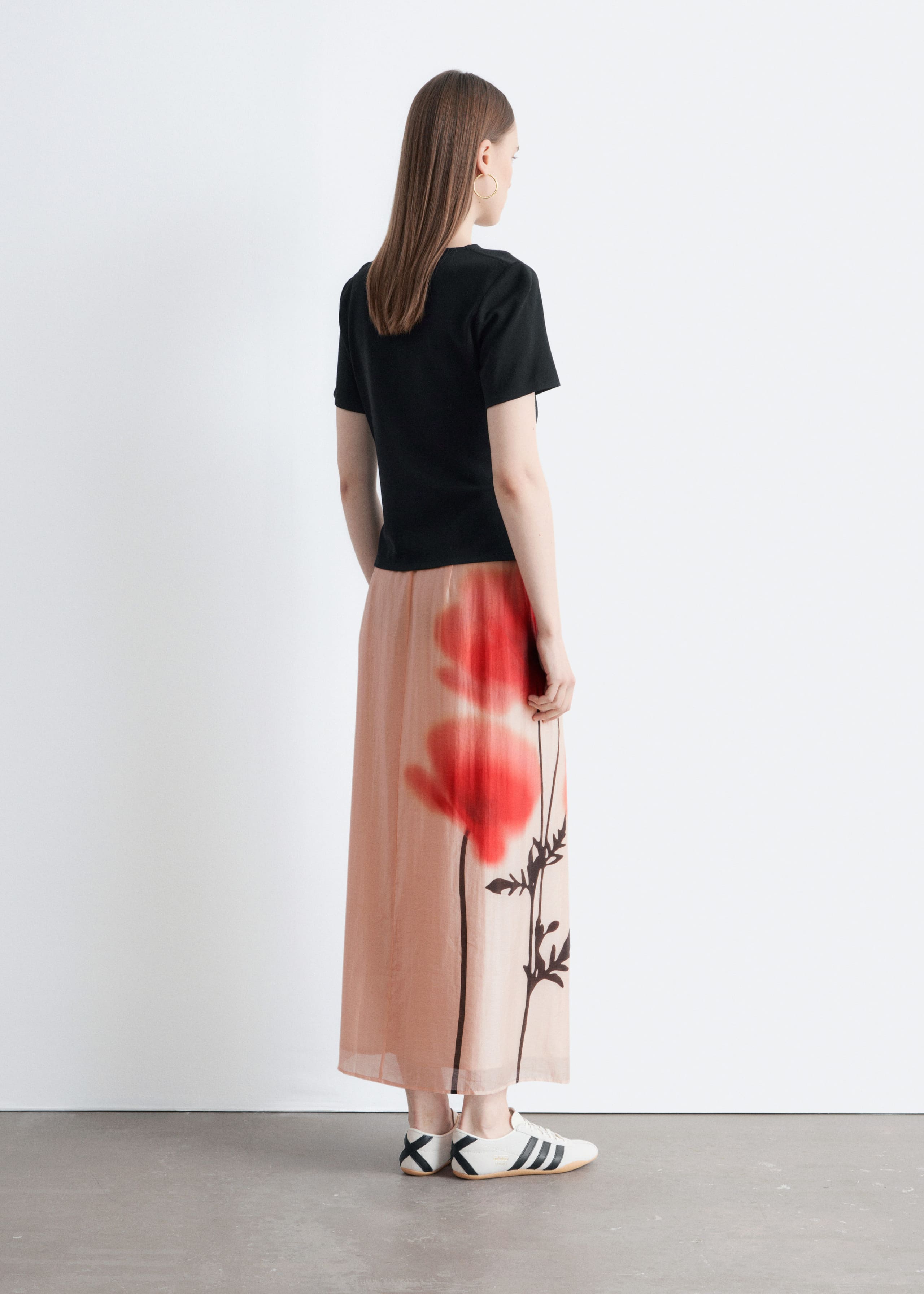 Wrap Maxi Skirt - Pink/Red - Lookbook