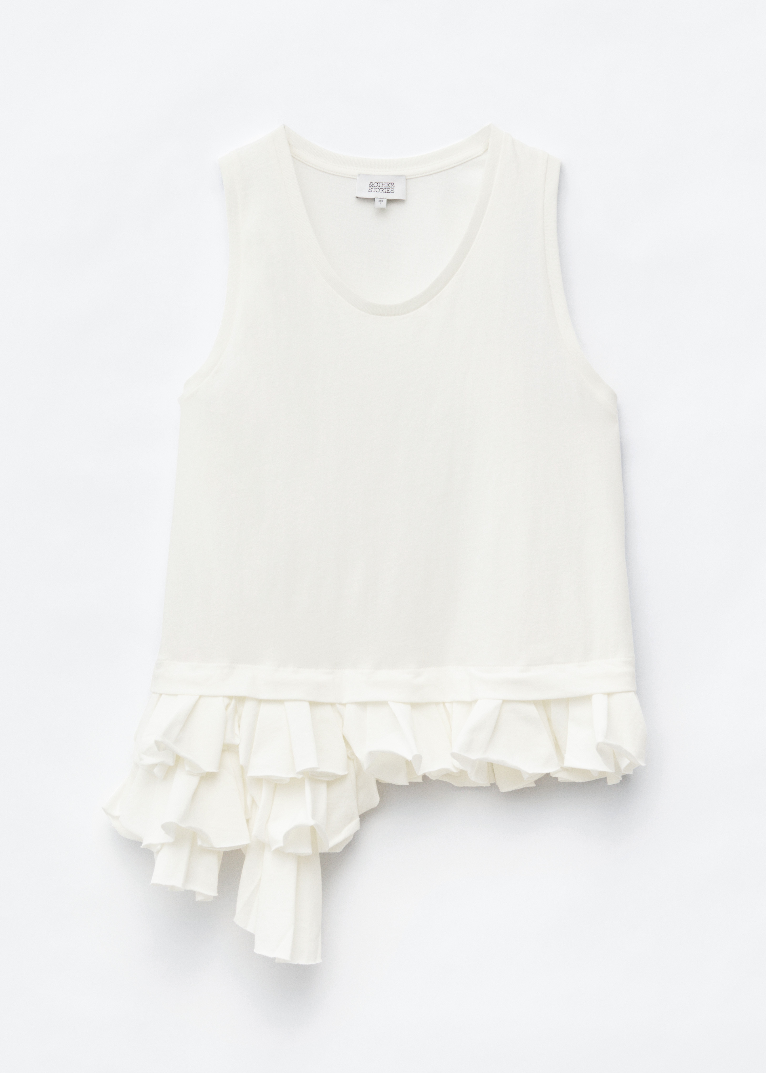 Tanktop met stolpplooien - Wit