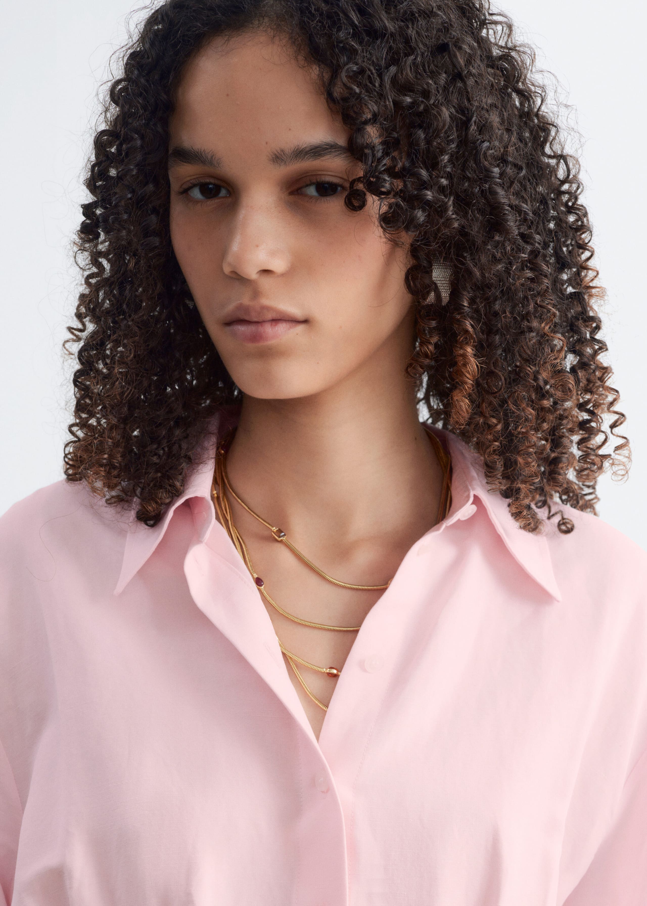 Taps toelopend overhemd - Roze - Lookbook