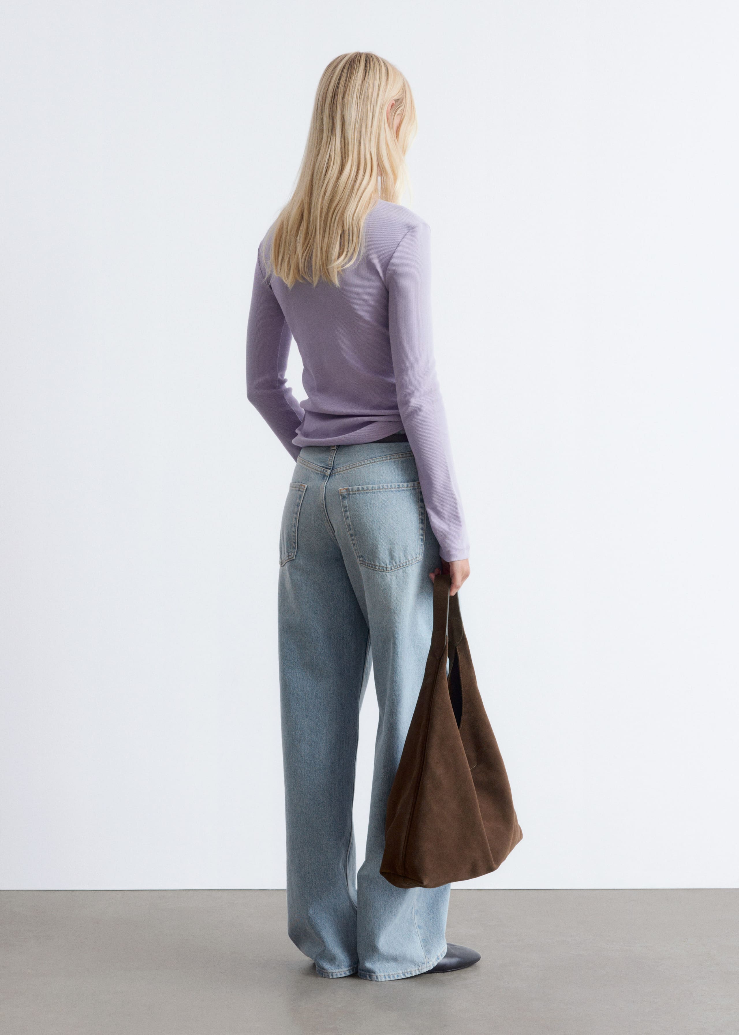 Image of Ribbed Long-Sleeve Top