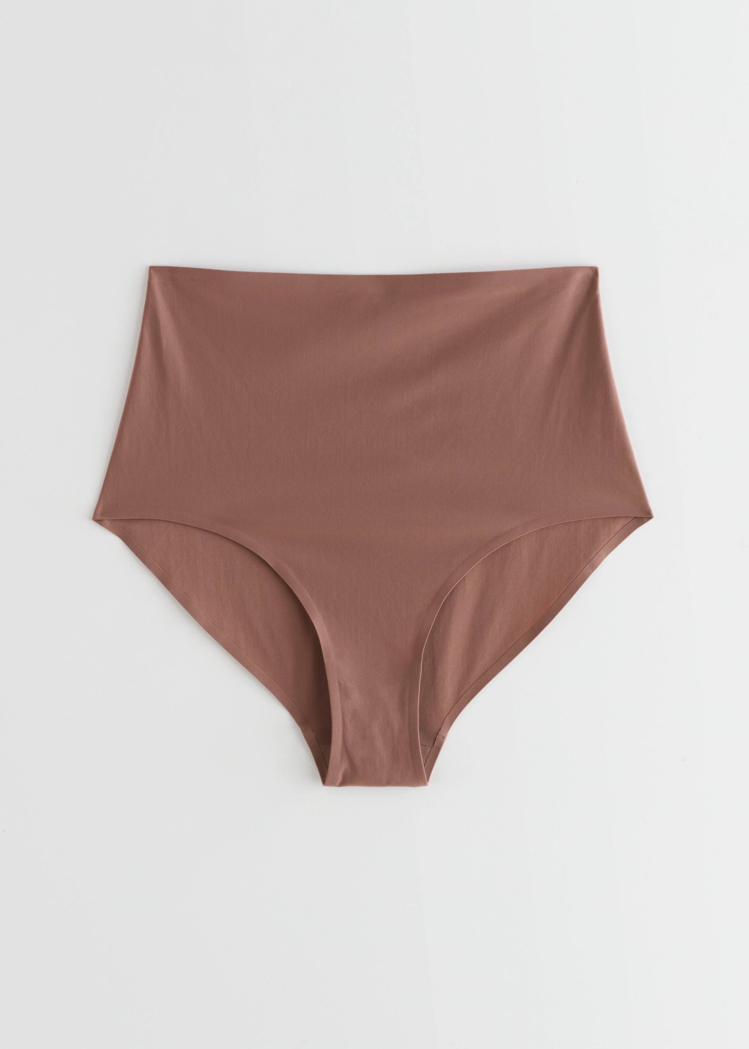 High Waisted Seamless Briefs - Brown - Still Life