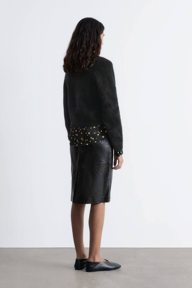 Cárdigan de punto cepillado - Negro - 3