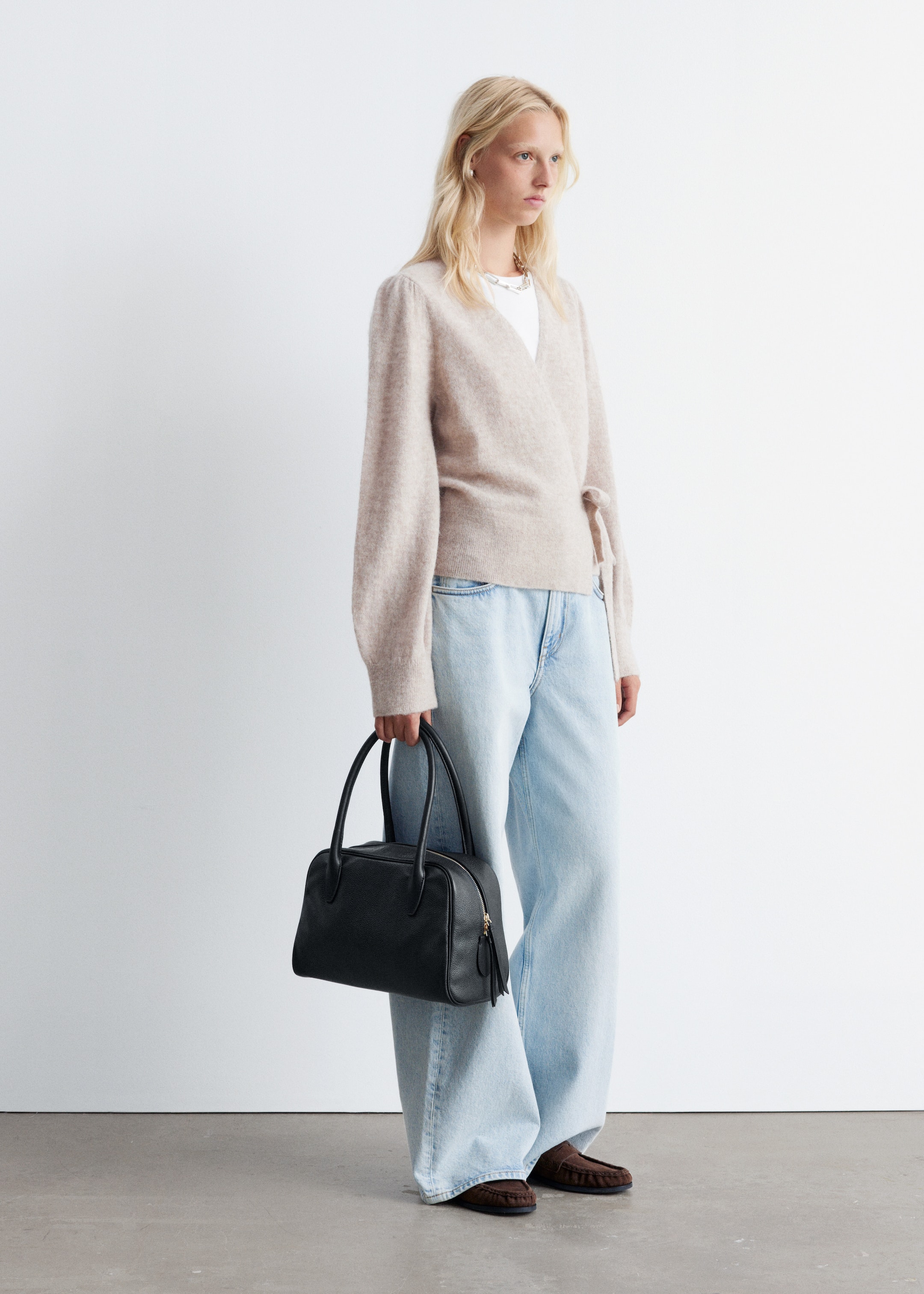 Zobrazit větší obrázek: Pletený zavinovací kardigan - Béžová - ŽENY | H&M CZ 5