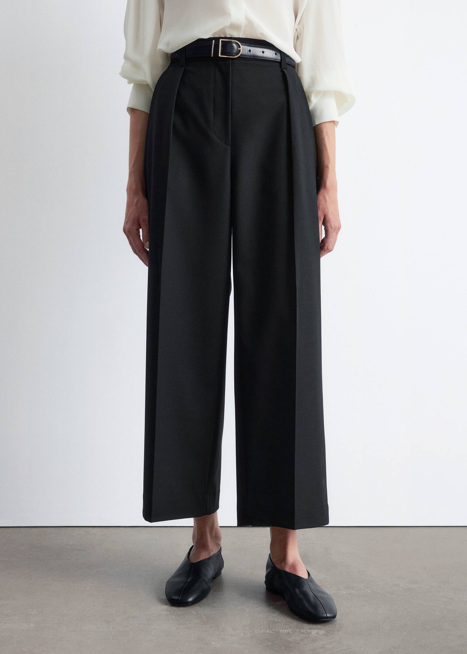 Tailored Press-Crease Trousers - Black/Grey - 5