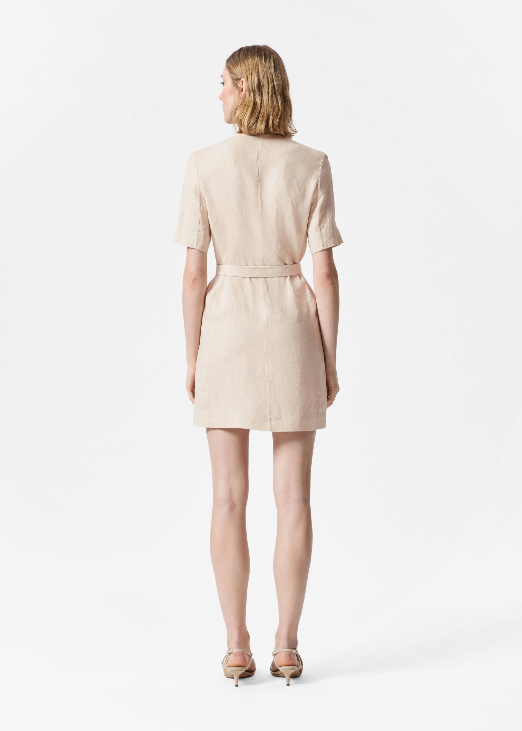 Größeres Bild ansehen: Mini-Leinenkleid mit Gürtel - Beige - Ladies | H&M DE 3